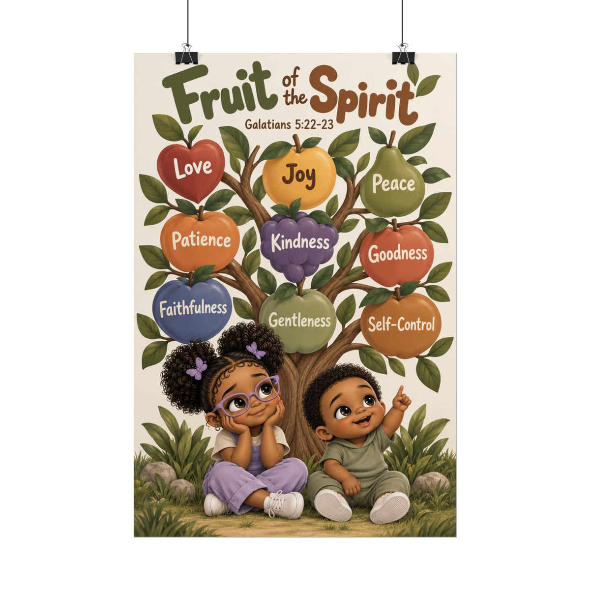 Fruit of the Spirit Christian Kids Poster | Galatians 5:22–23 Wall Art