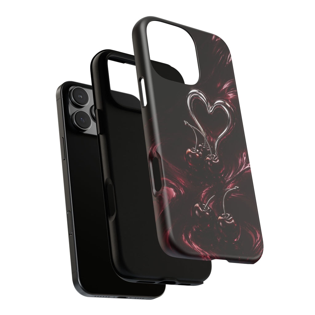 Dark Cherry Chrome Heart Phone Case