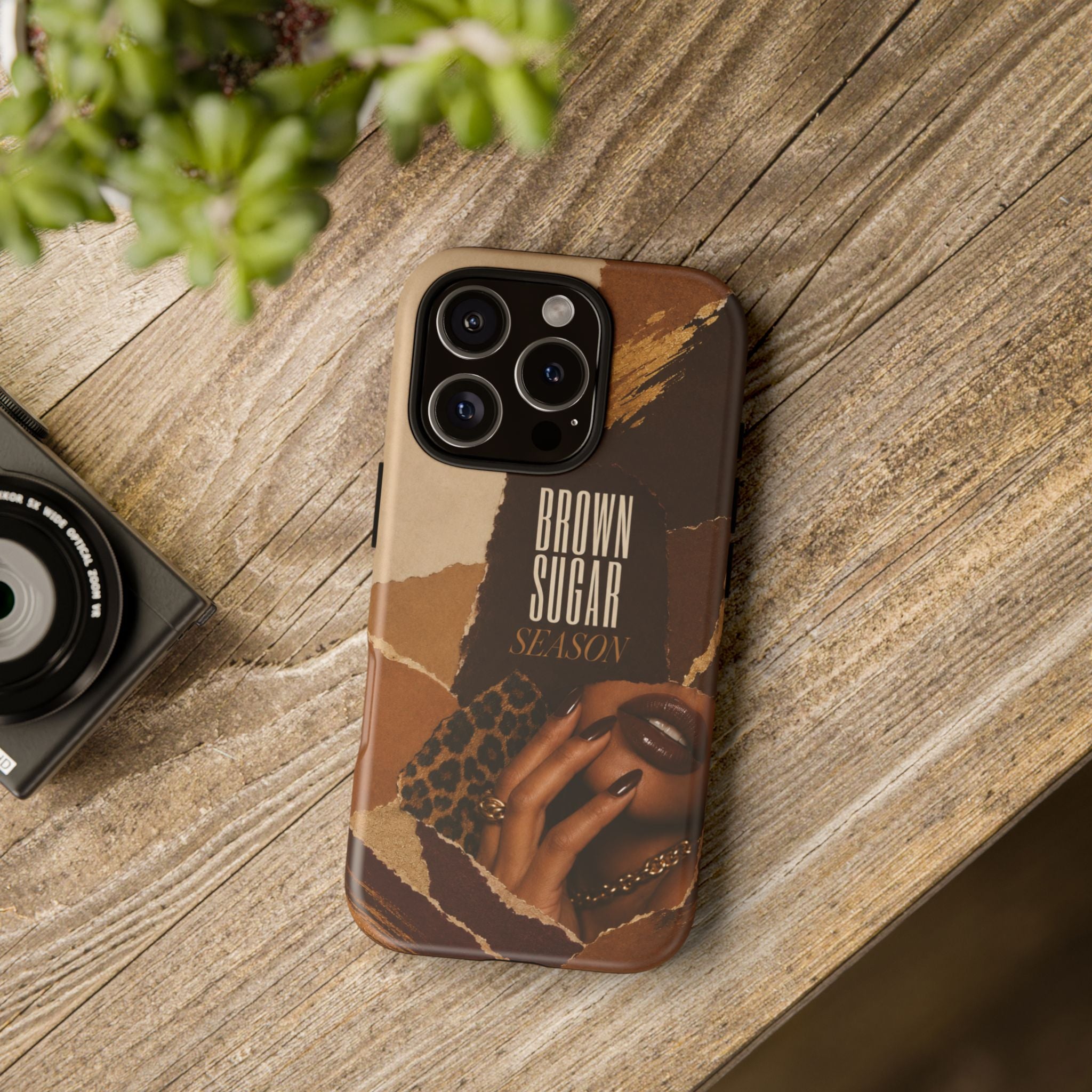Brown Sugar Season Leopard Collage Phone Case