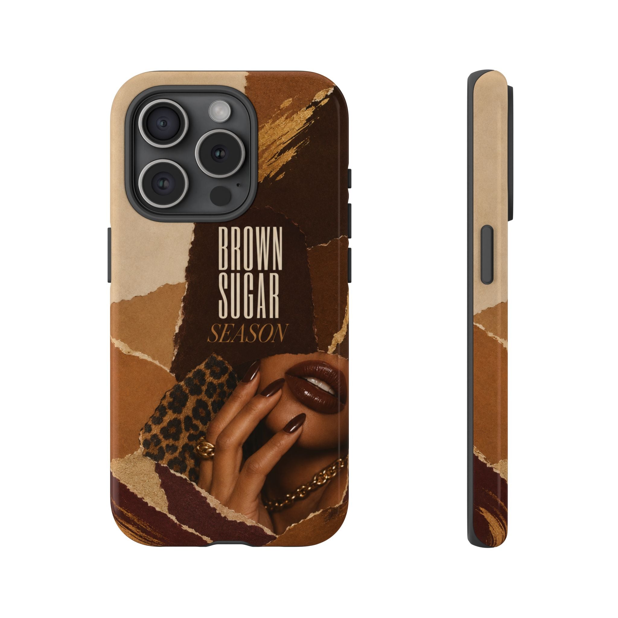 Brown Sugar Season Leopard Collage Phone Case