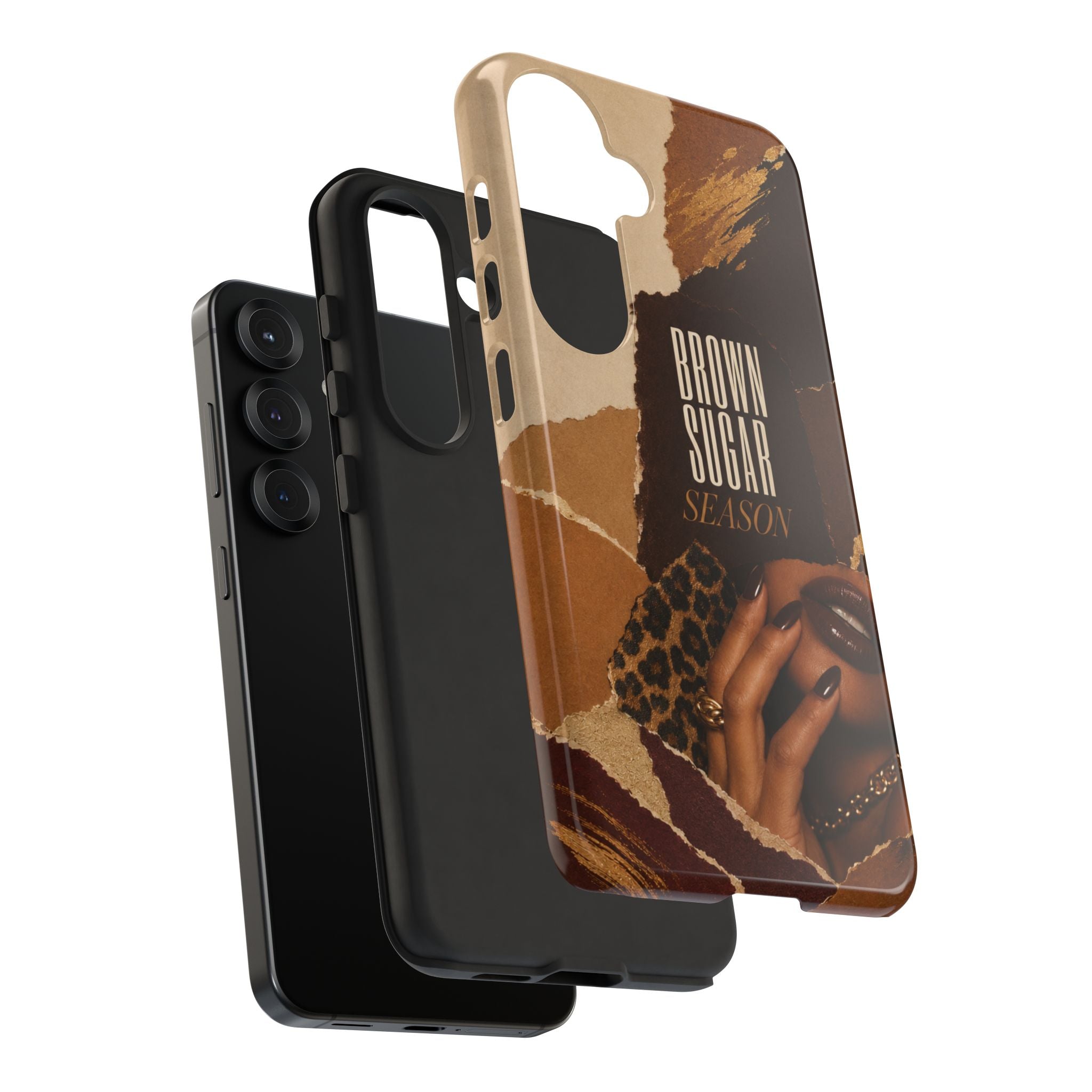 Brown Sugar Season Leopard Collage Phone Case