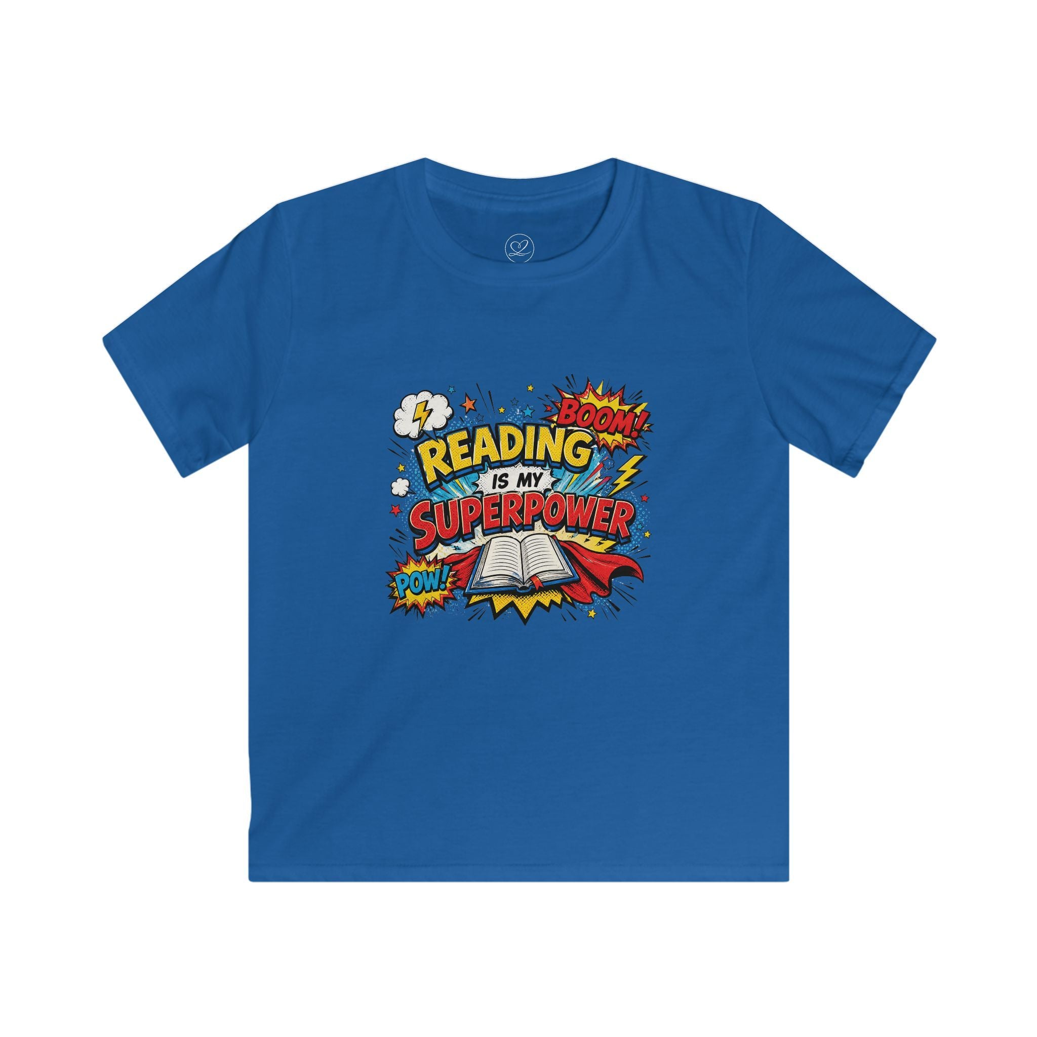 Kids Tee — "Reading Is My Superpower" Comic Book Design