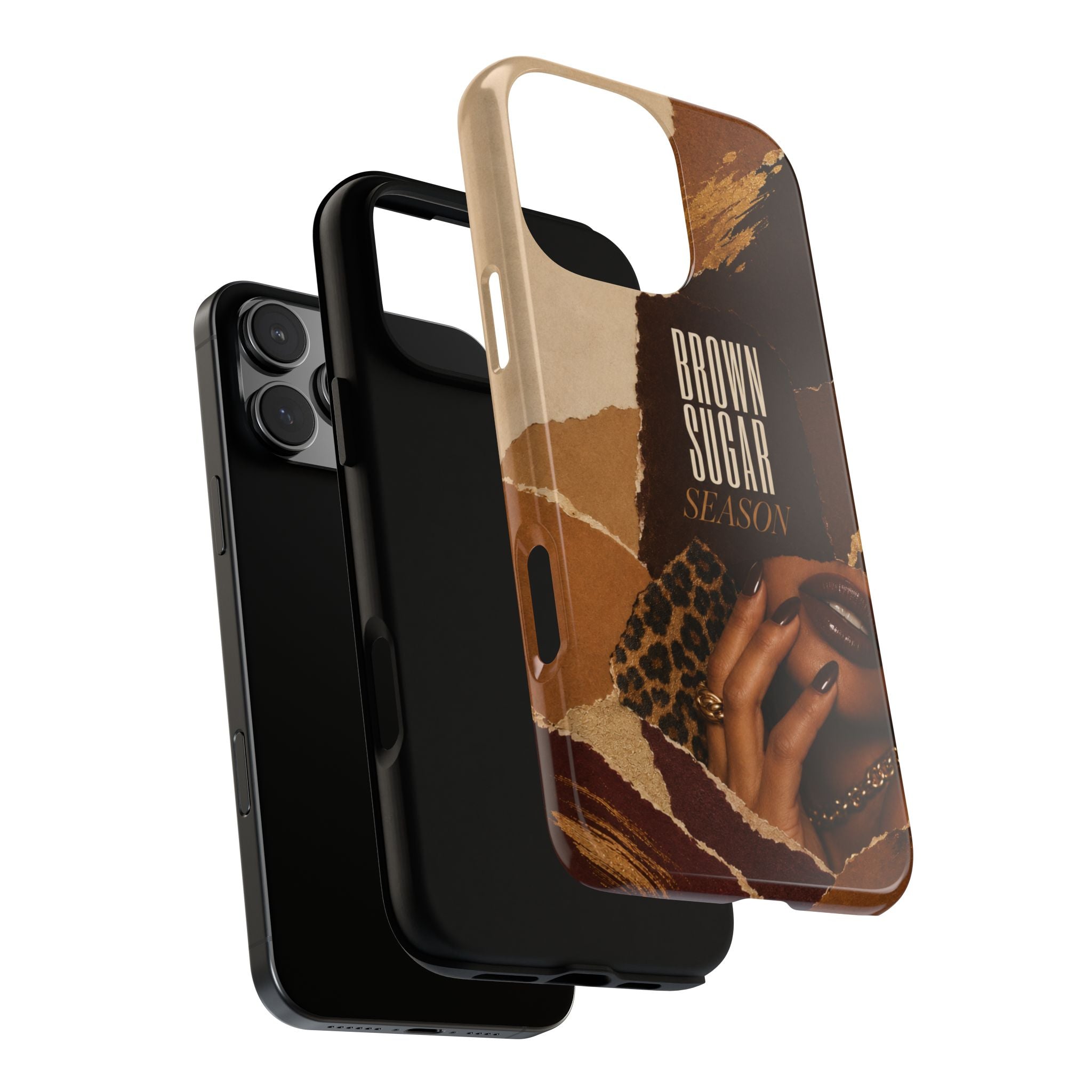 Brown Sugar Season Leopard Collage Phone Case