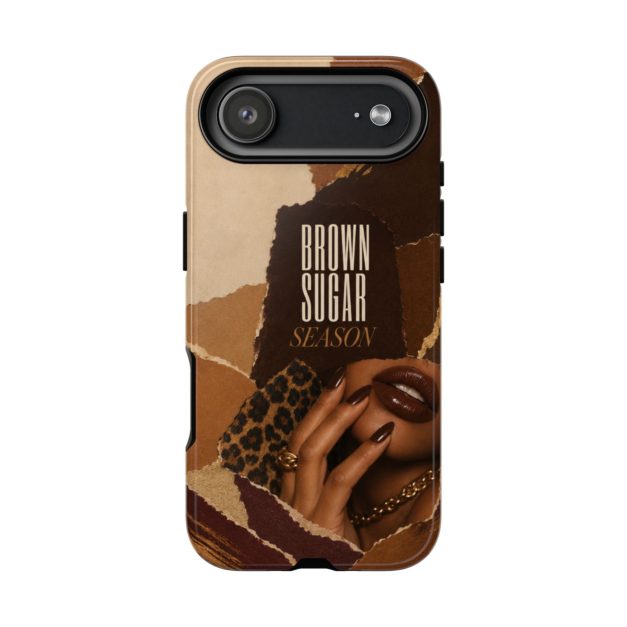 Brown Sugar Season Leopard Collage Phone Case