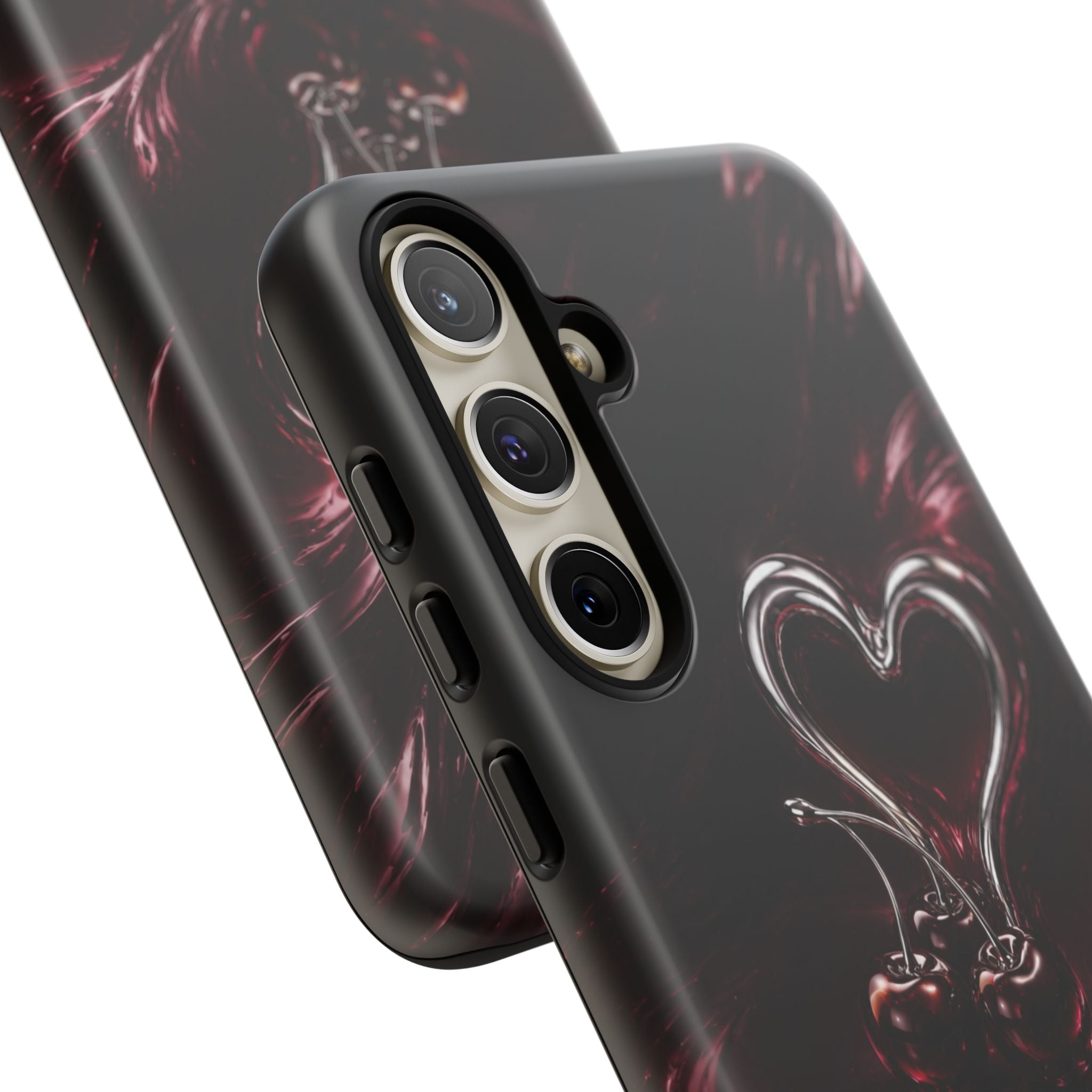 Dark Cherry Chrome Heart Phone Case