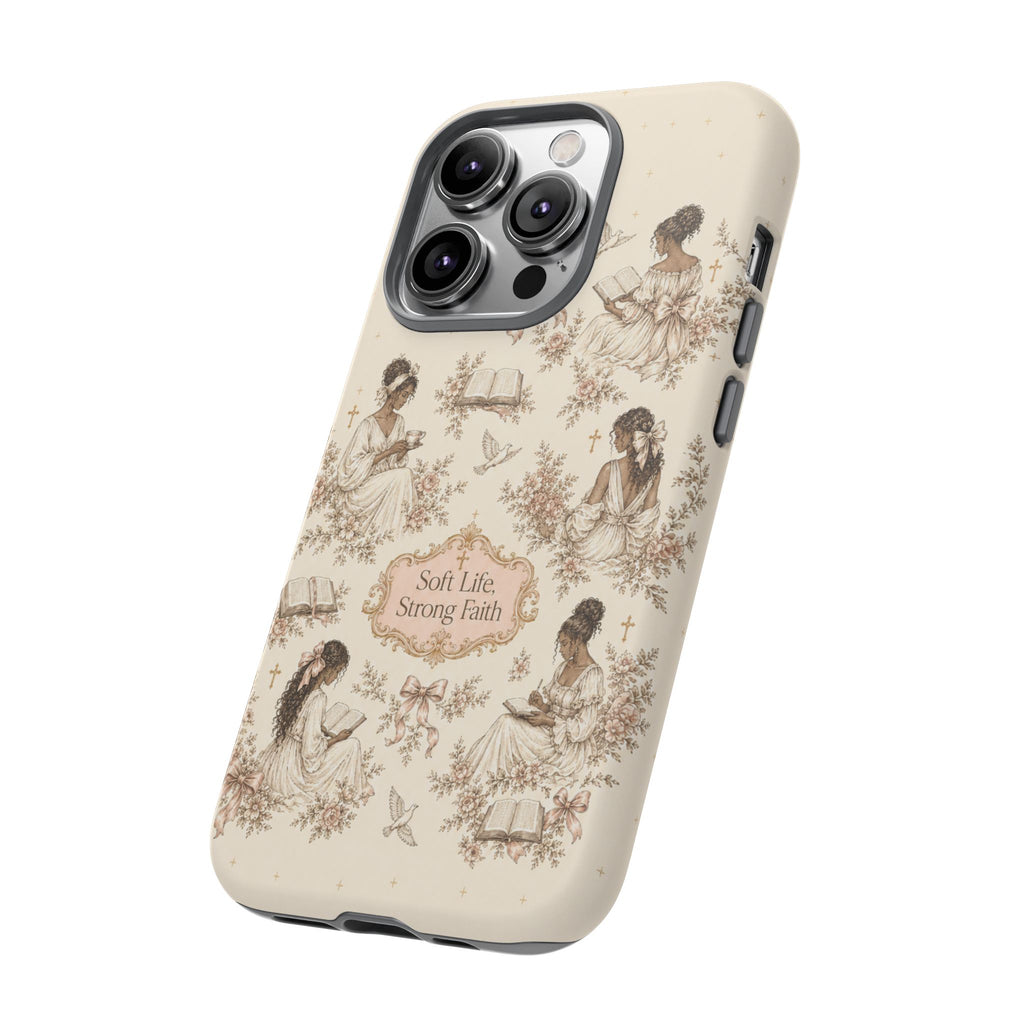 Soft Life, Strong Faith Vintage Christian Phone Case