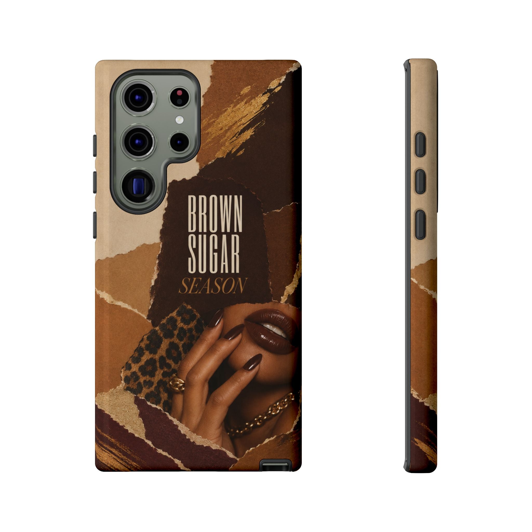 Brown Sugar Season Leopard Collage Phone Case