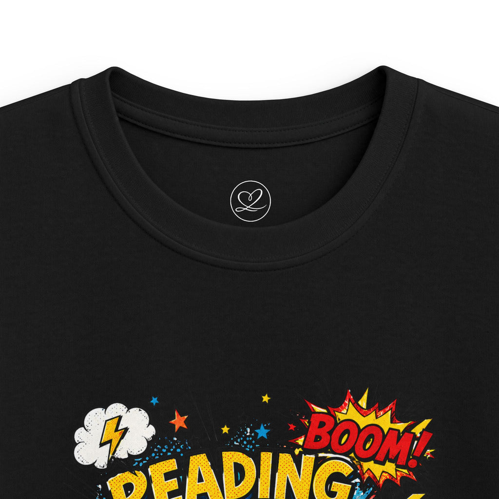Kids Tee — "Reading Is My Superpower" Comic Book Design
