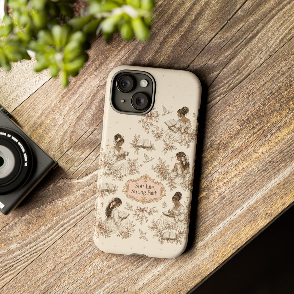 Soft Life, Strong Faith Vintage Christian Phone Case