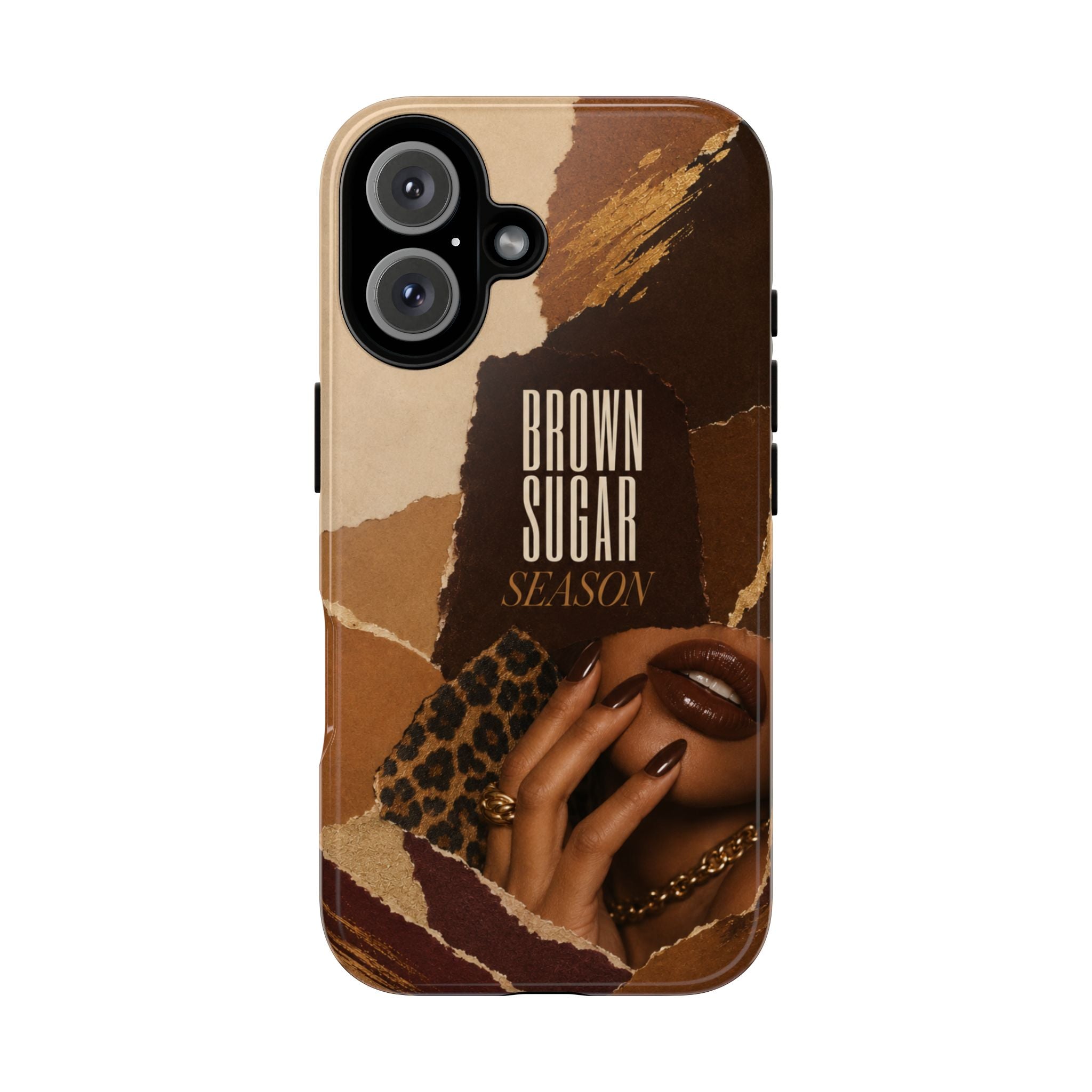 Brown Sugar Season Leopard Collage Phone Case