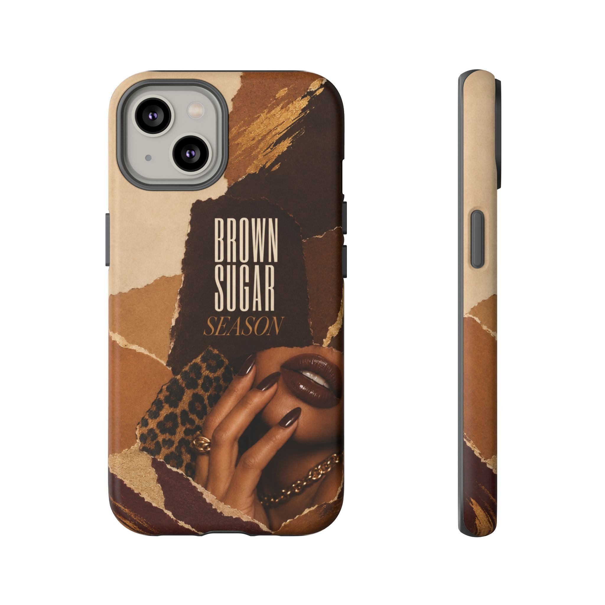 Brown Sugar Season Leopard Collage Phone Case