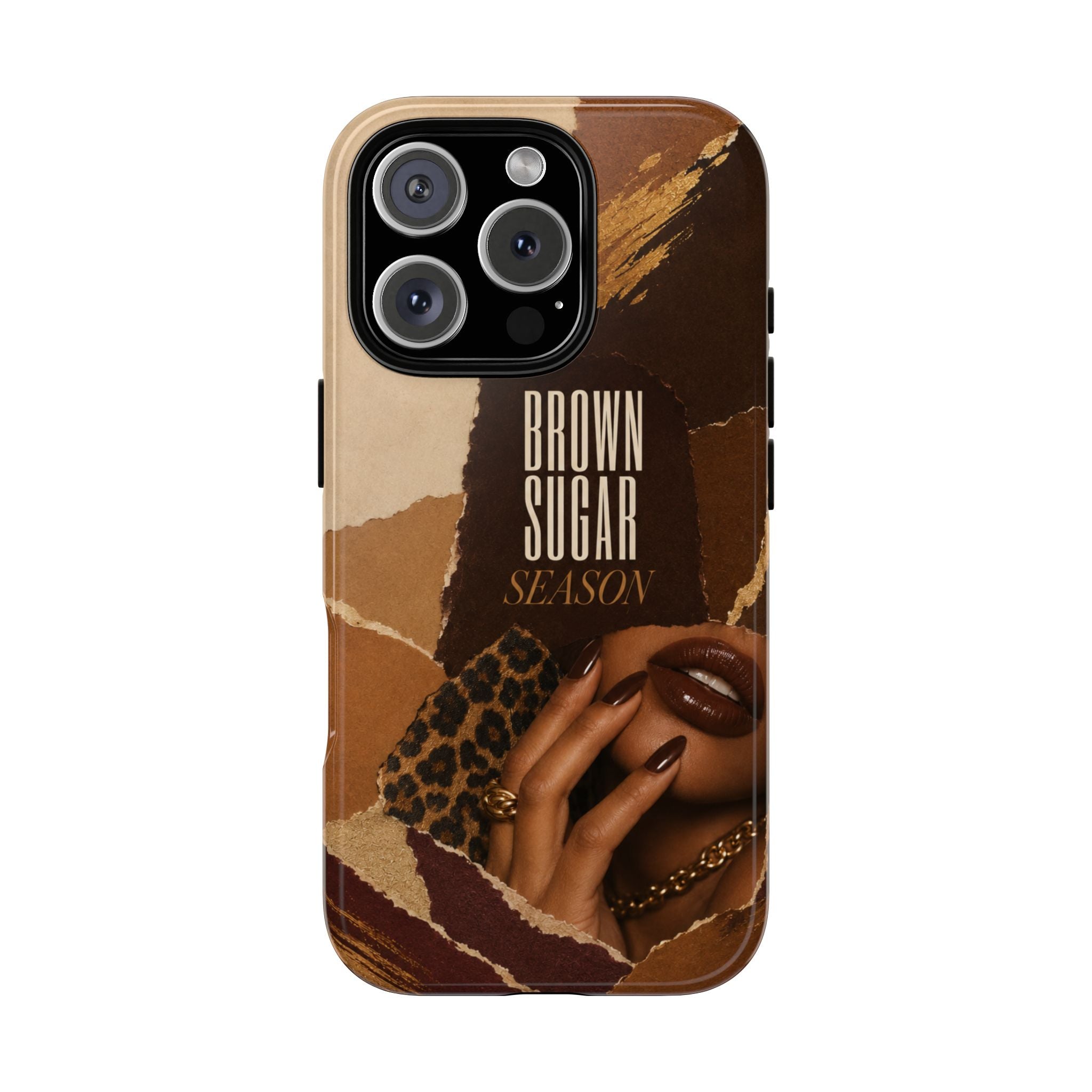Brown Sugar Season Leopard Collage Phone Case