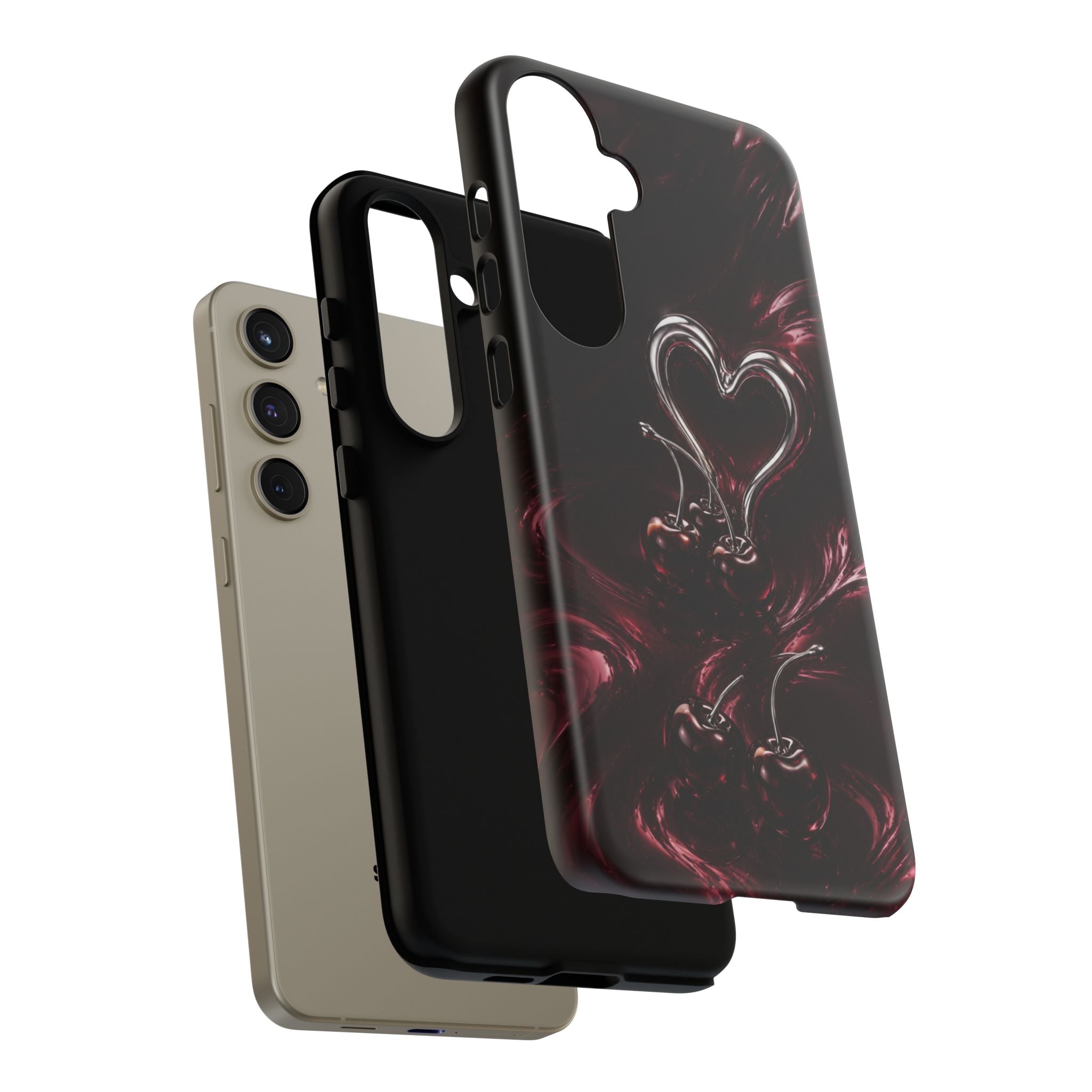 Dark Cherry Chrome Heart Phone Case