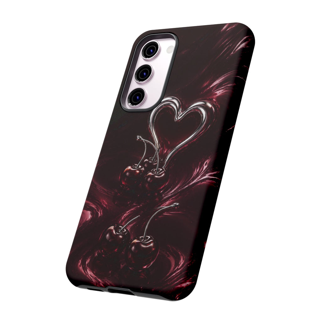 Dark Cherry Chrome Heart Phone Case