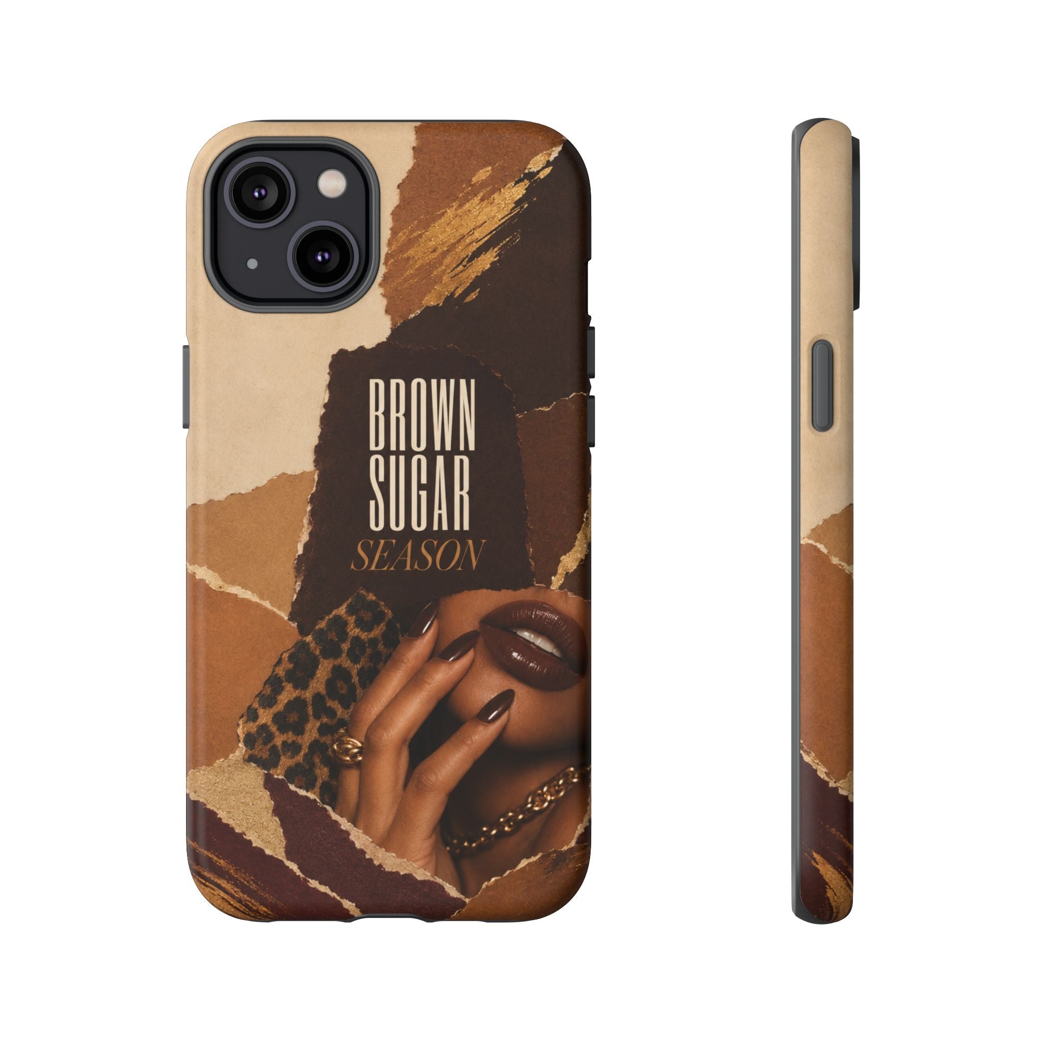Brown Sugar Season Leopard Collage Phone Case