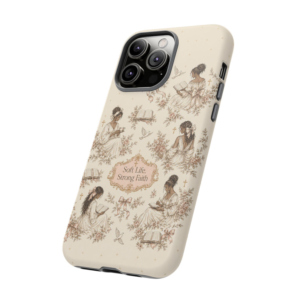 Soft Life, Strong Faith Vintage Christian Phone Case