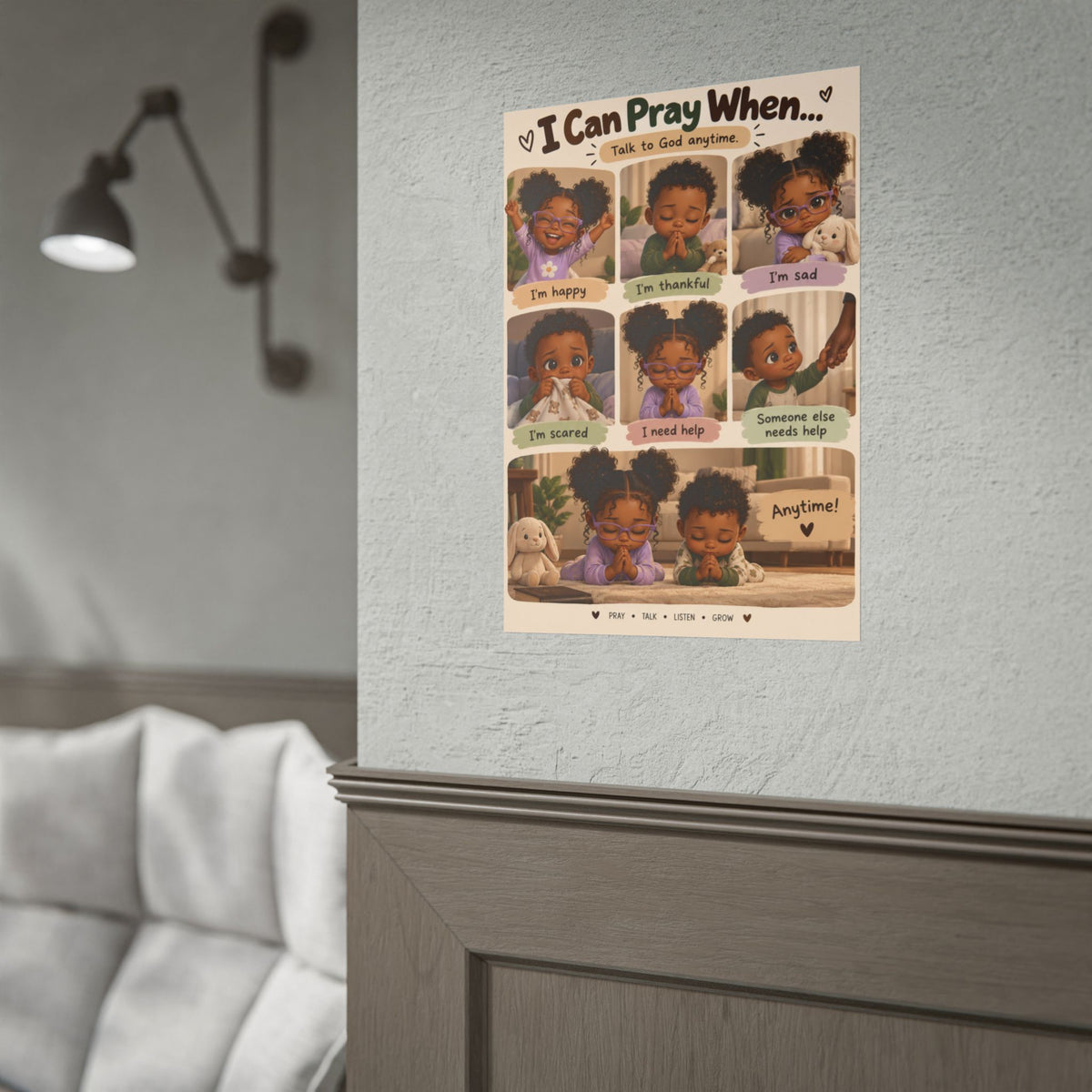 I Can Pray When… Christian Kids Prayer Poster | Faithful Little Hearts