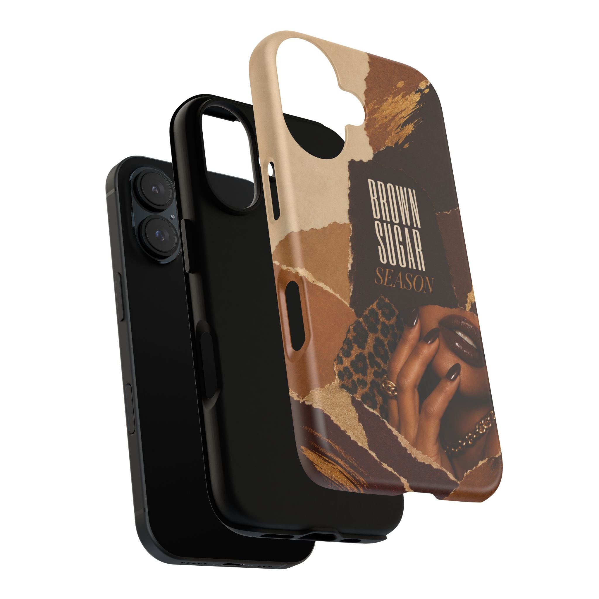 Brown Sugar Season Leopard Collage Phone Case