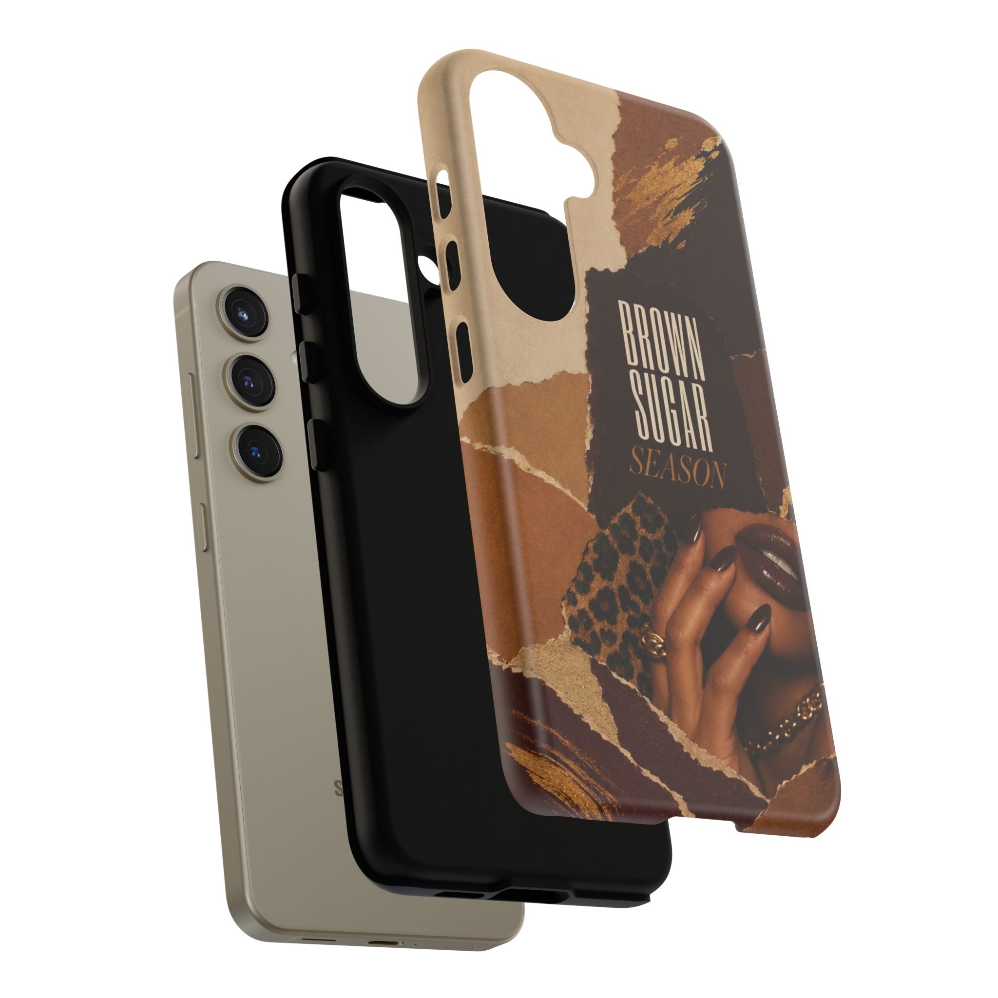 Brown Sugar Season Leopard Collage Phone Case