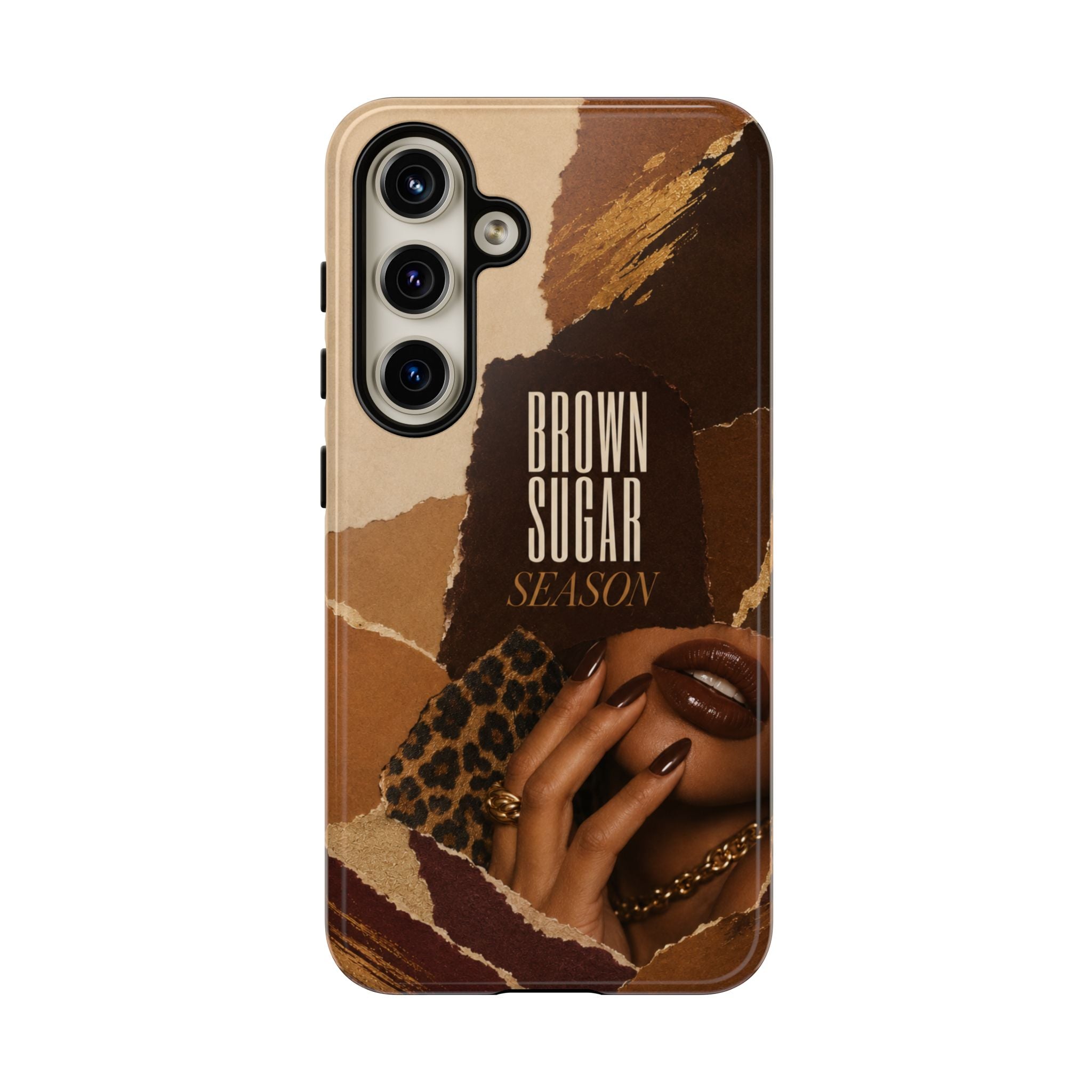 Brown Sugar Season Leopard Collage Phone Case
