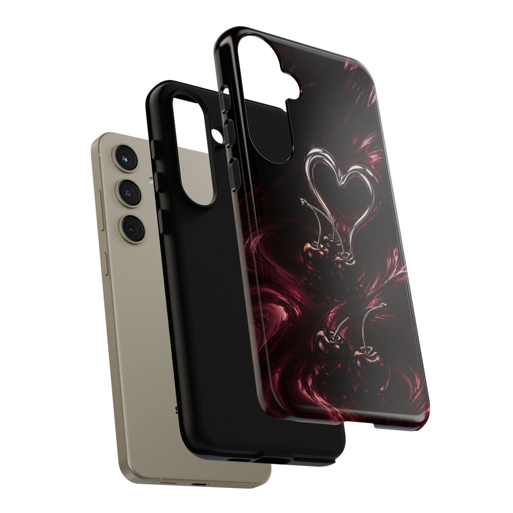 Dark Cherry Chrome Heart Phone Case