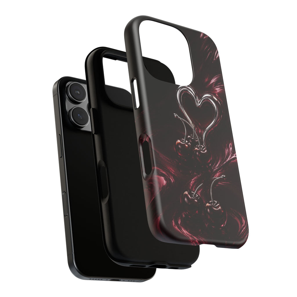 Dark Cherry Chrome Heart Phone Case