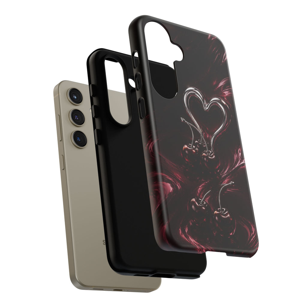 Dark Cherry Chrome Heart Phone Case