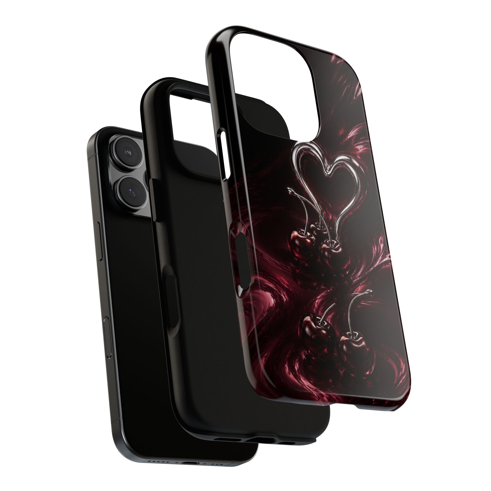 Dark Cherry Chrome Heart Phone Case