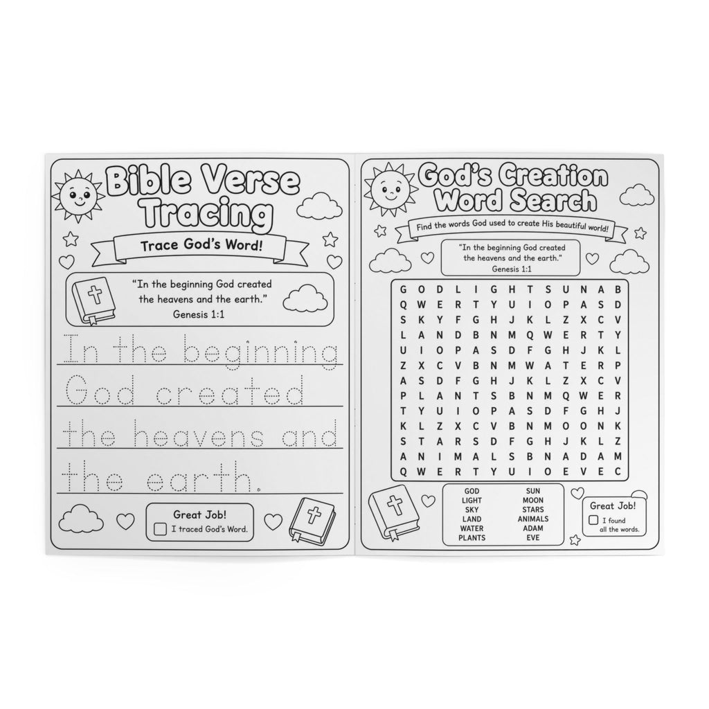 Faithful Little Hearts: God's Beautiful Creation| Christian Bible Activity and Coloring Book for Kids