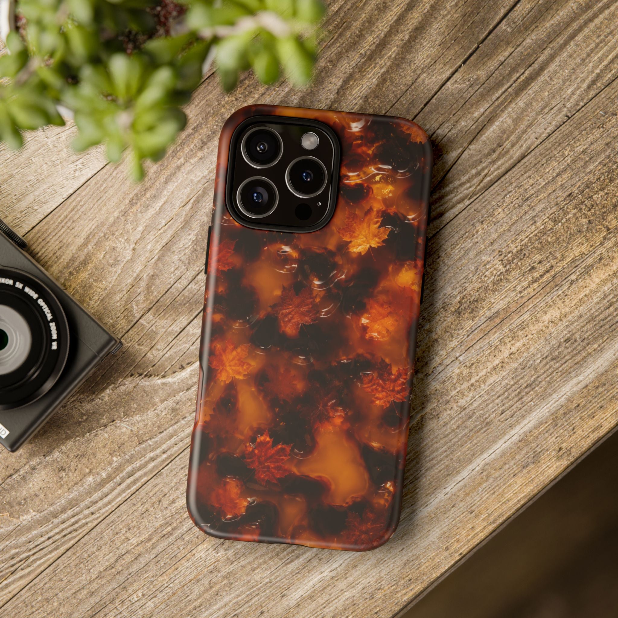 Amber Autumn Maple Leaf Phone Case