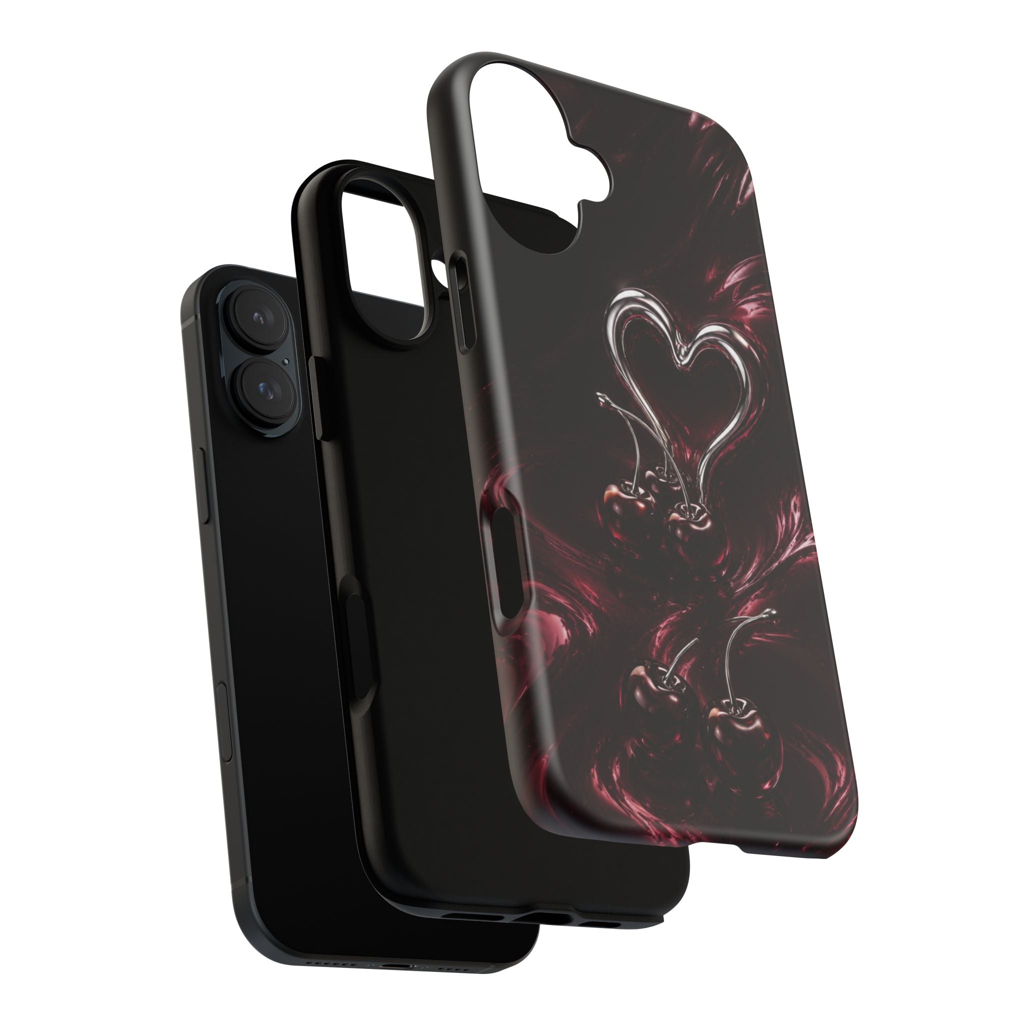 Dark Cherry Chrome Heart Phone Case