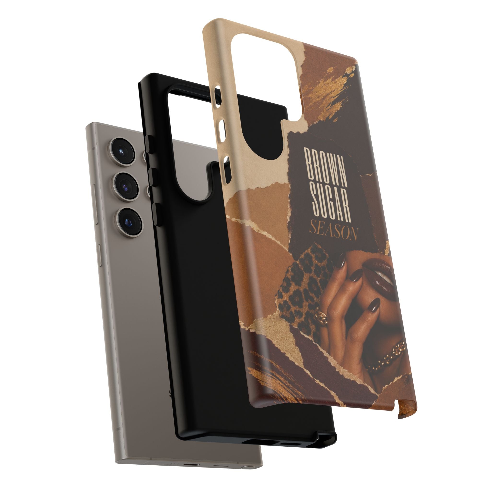 Brown Sugar Season Leopard Collage Phone Case