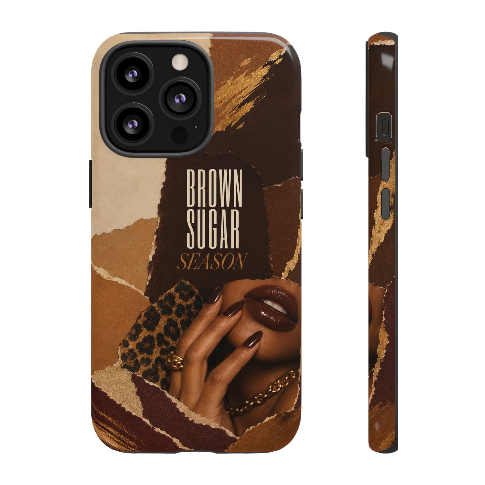 Brown Sugar Season Leopard Collage Phone Case