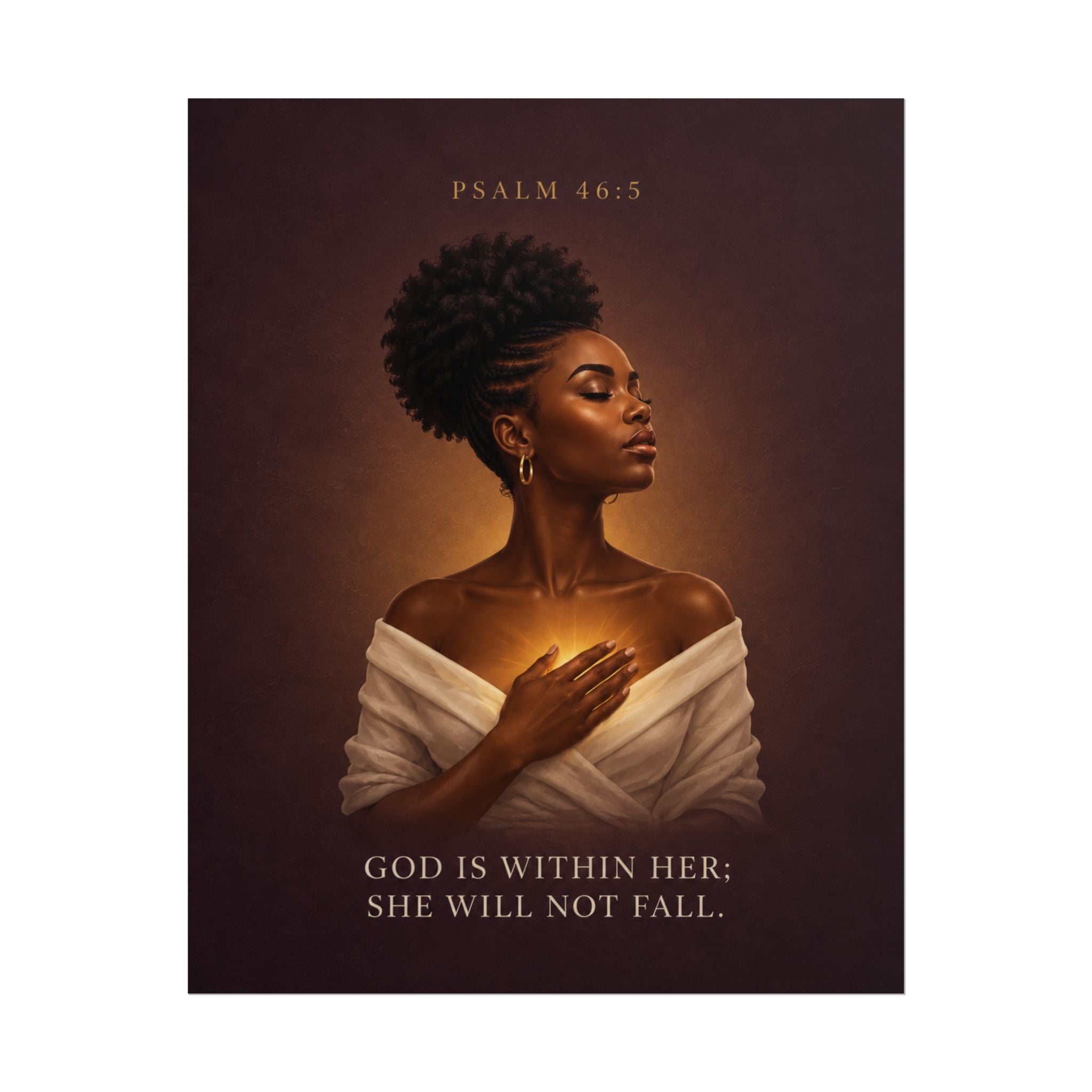Psalm 46:5 Christian Wall Art Poster – God Is Within Her
