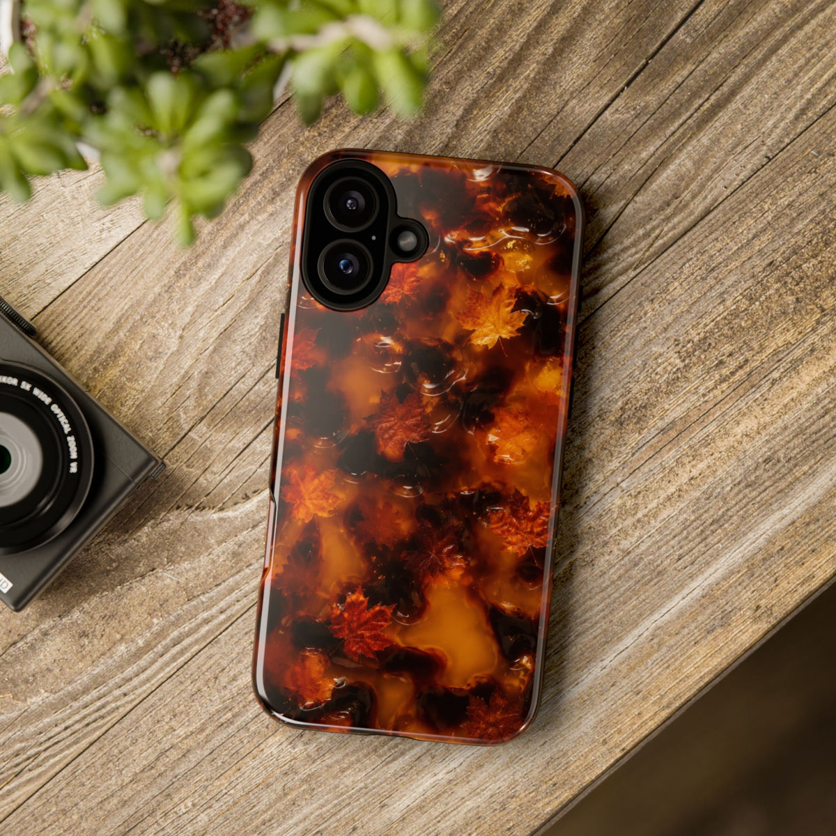 Amber Autumn Maple Leaf Phone Case