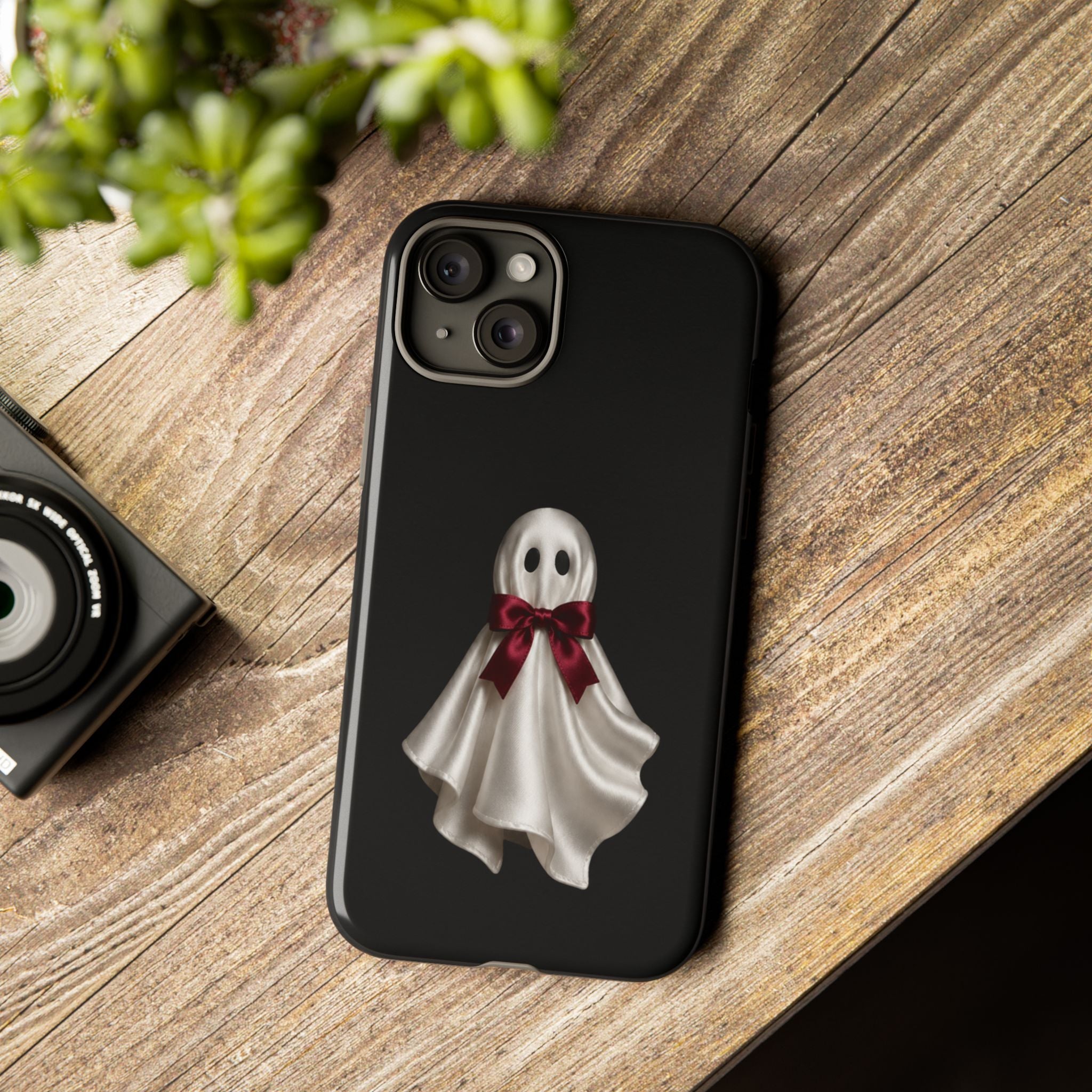 Burgundy Bow Ghost Spooky Phone Case