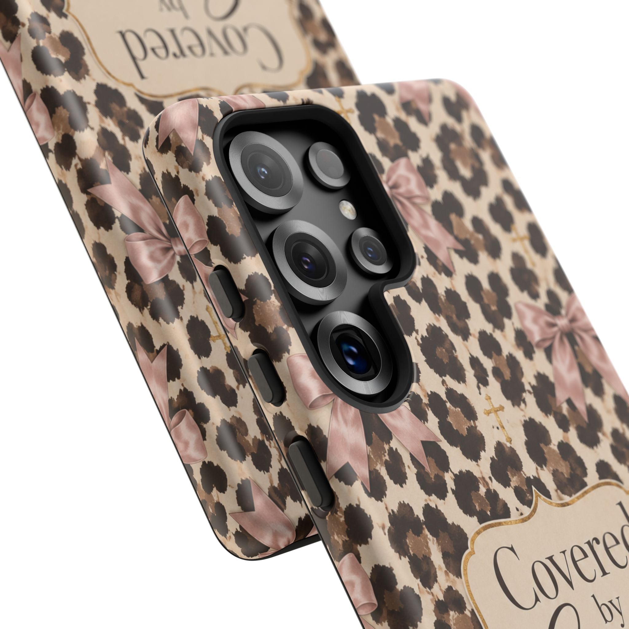 Covered by Grace Leopard Bow Christian Phone Case