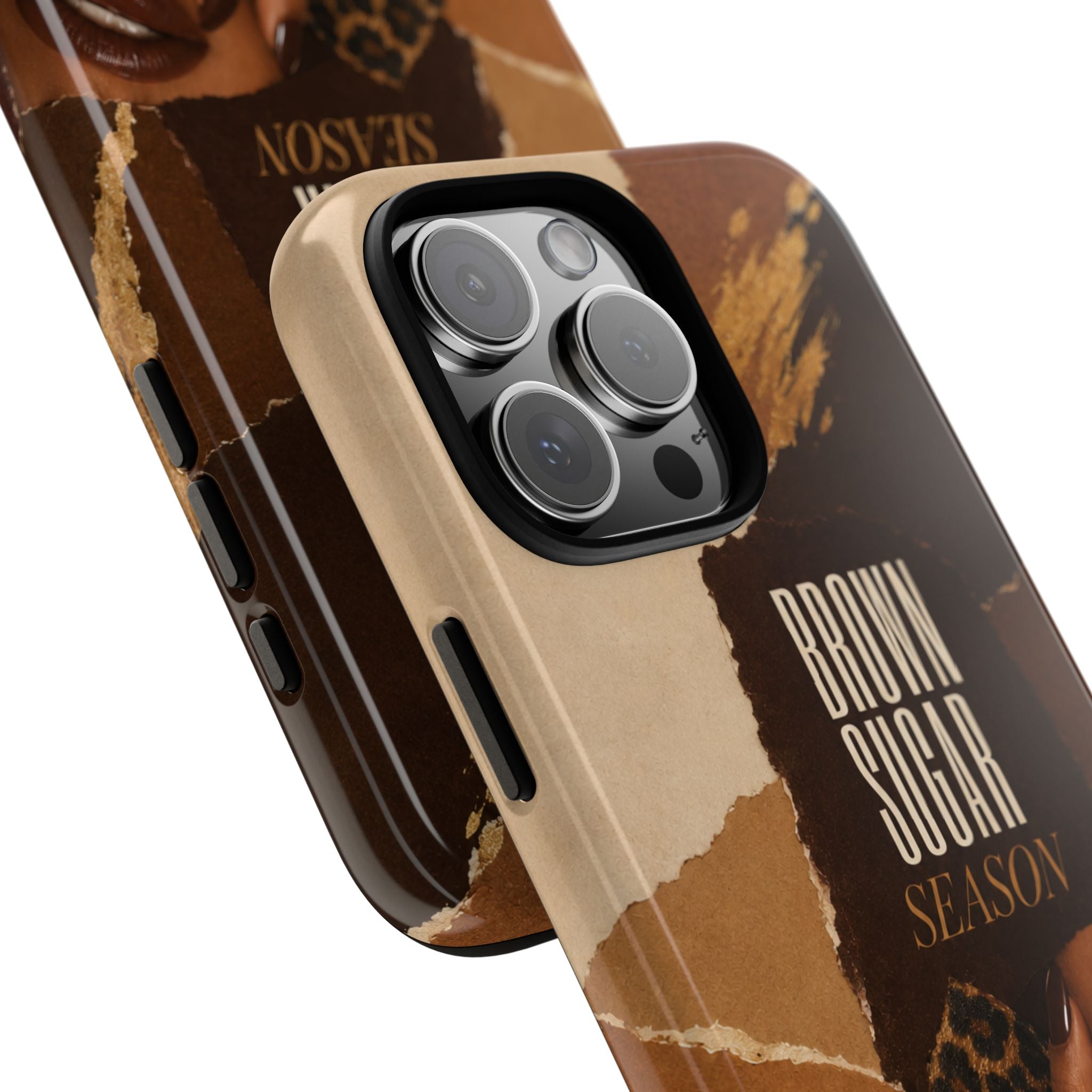 Brown Sugar Season Leopard Collage Phone Case