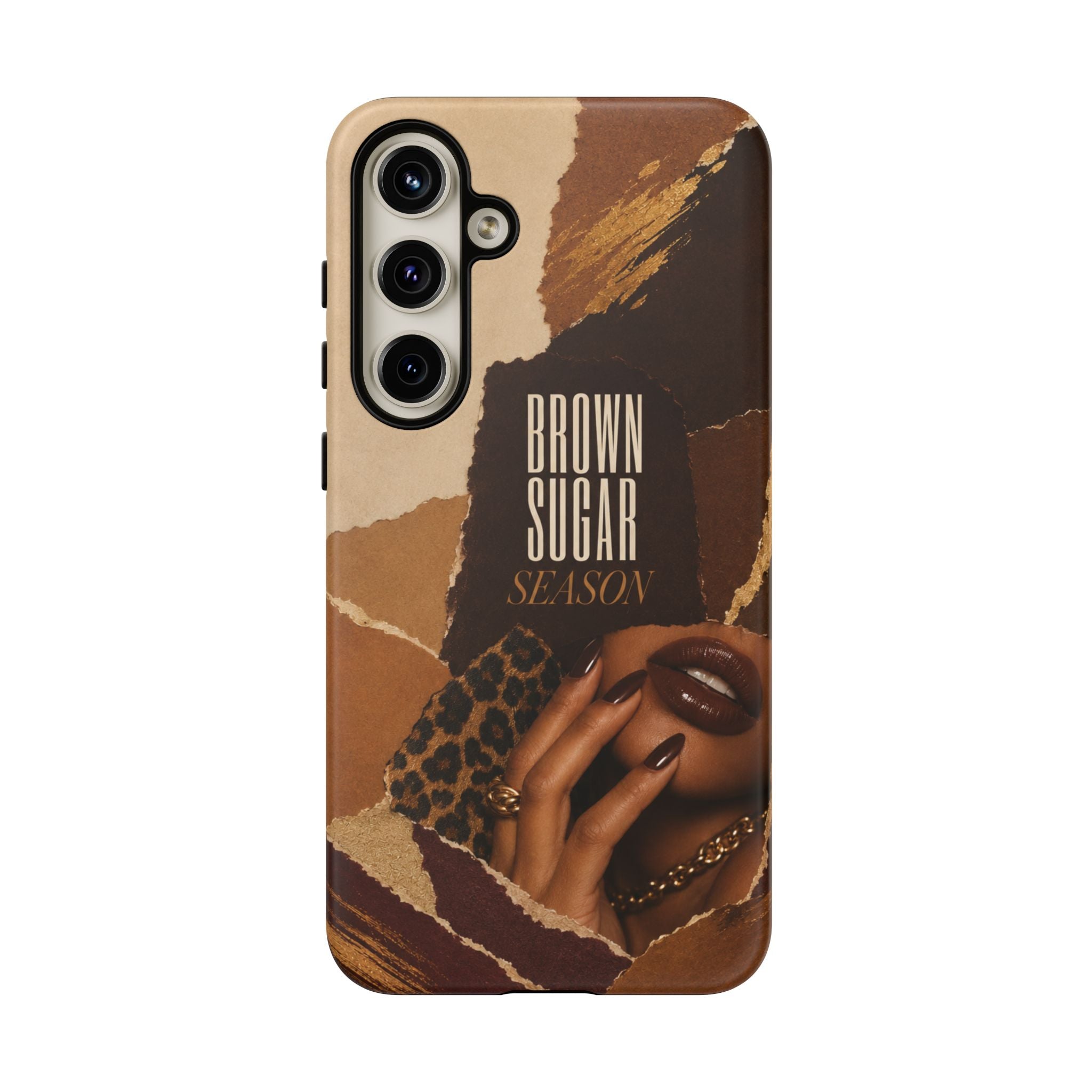 Brown Sugar Season Leopard Collage Phone Case