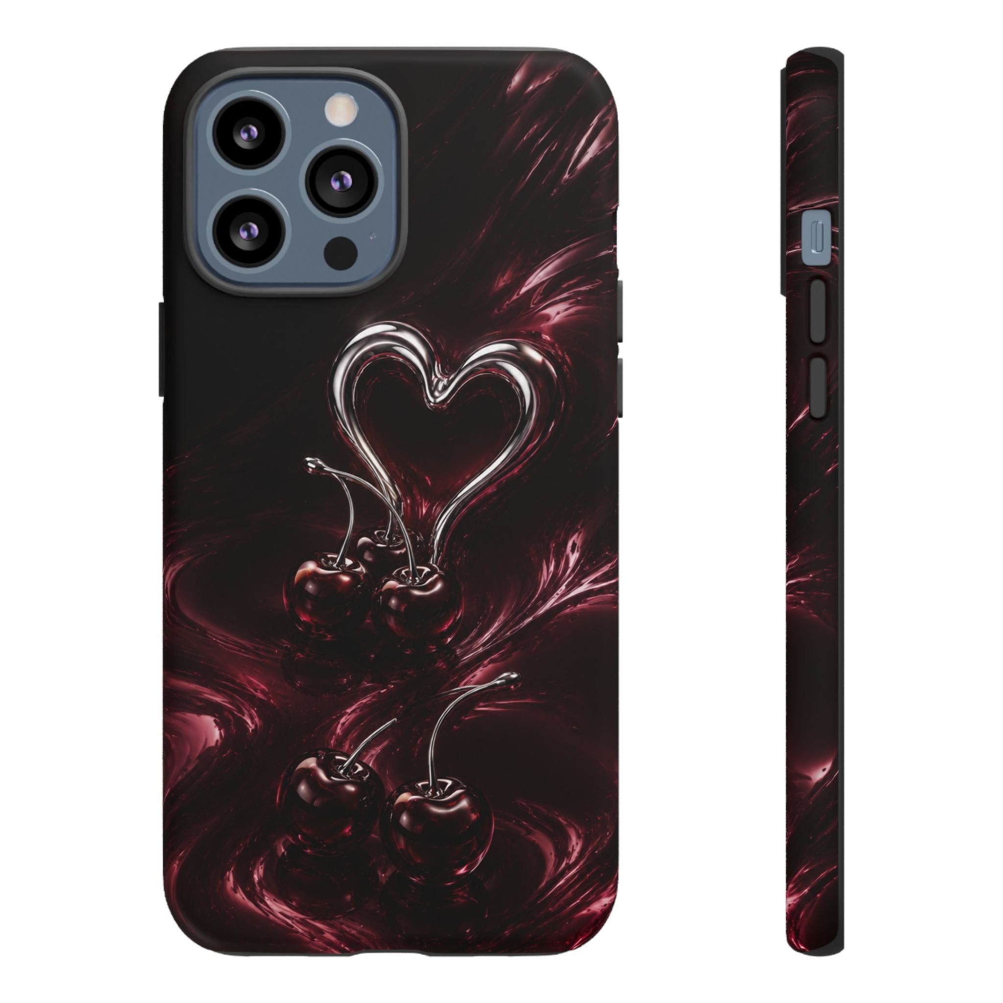 Dark Cherry Chrome Heart Phone Case