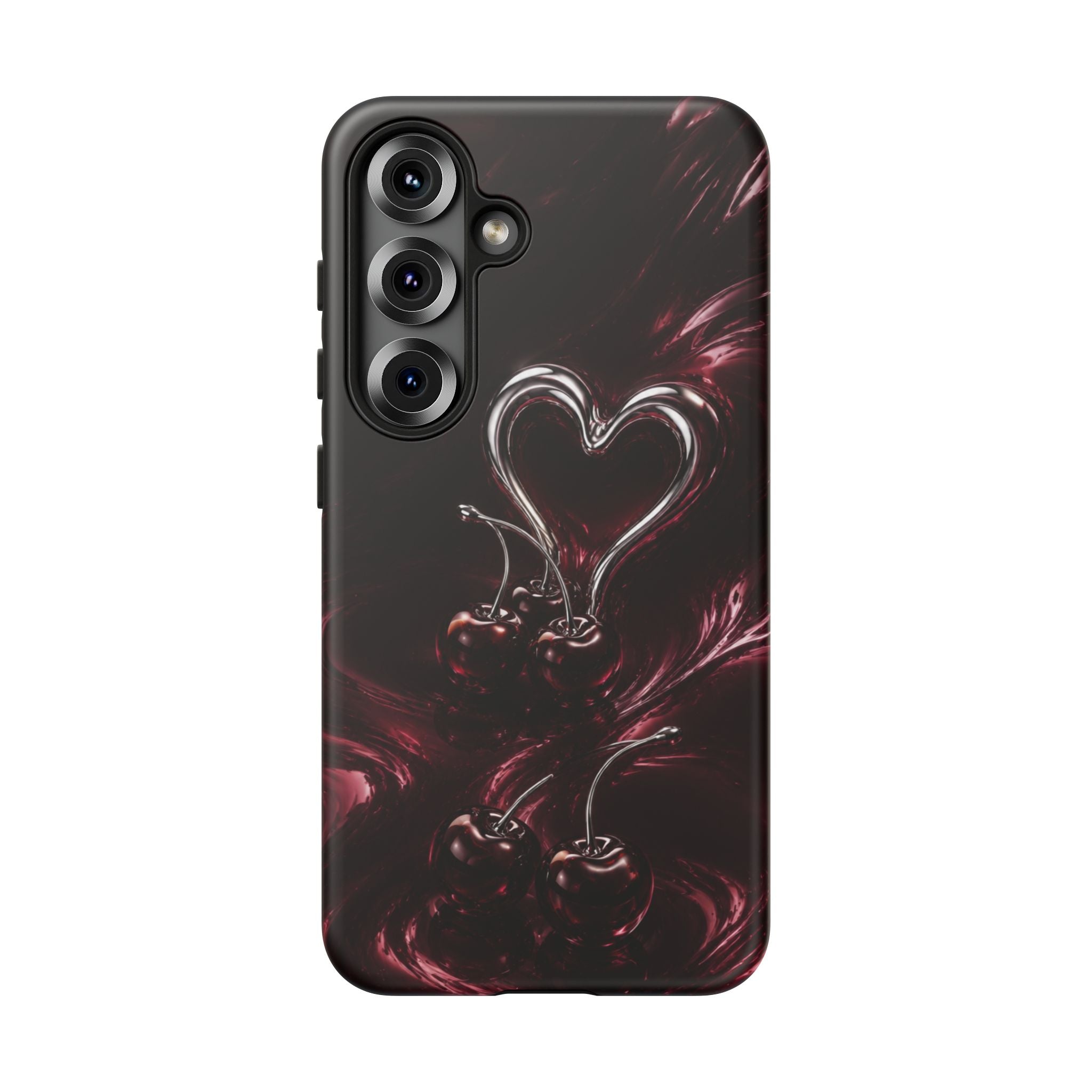 Dark Cherry Chrome Heart Phone Case