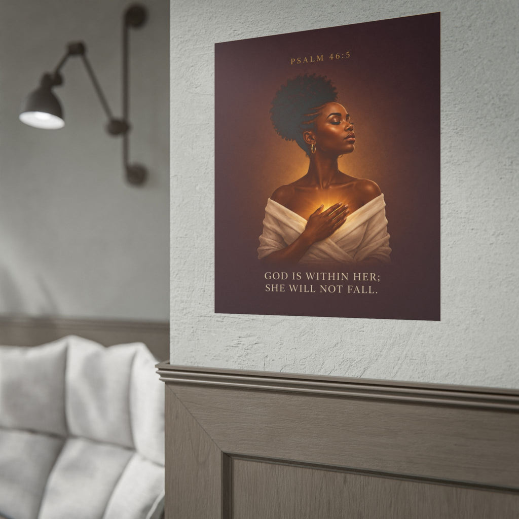 Psalm 46:5 Christian Wall Art Poster – God Is Within Her