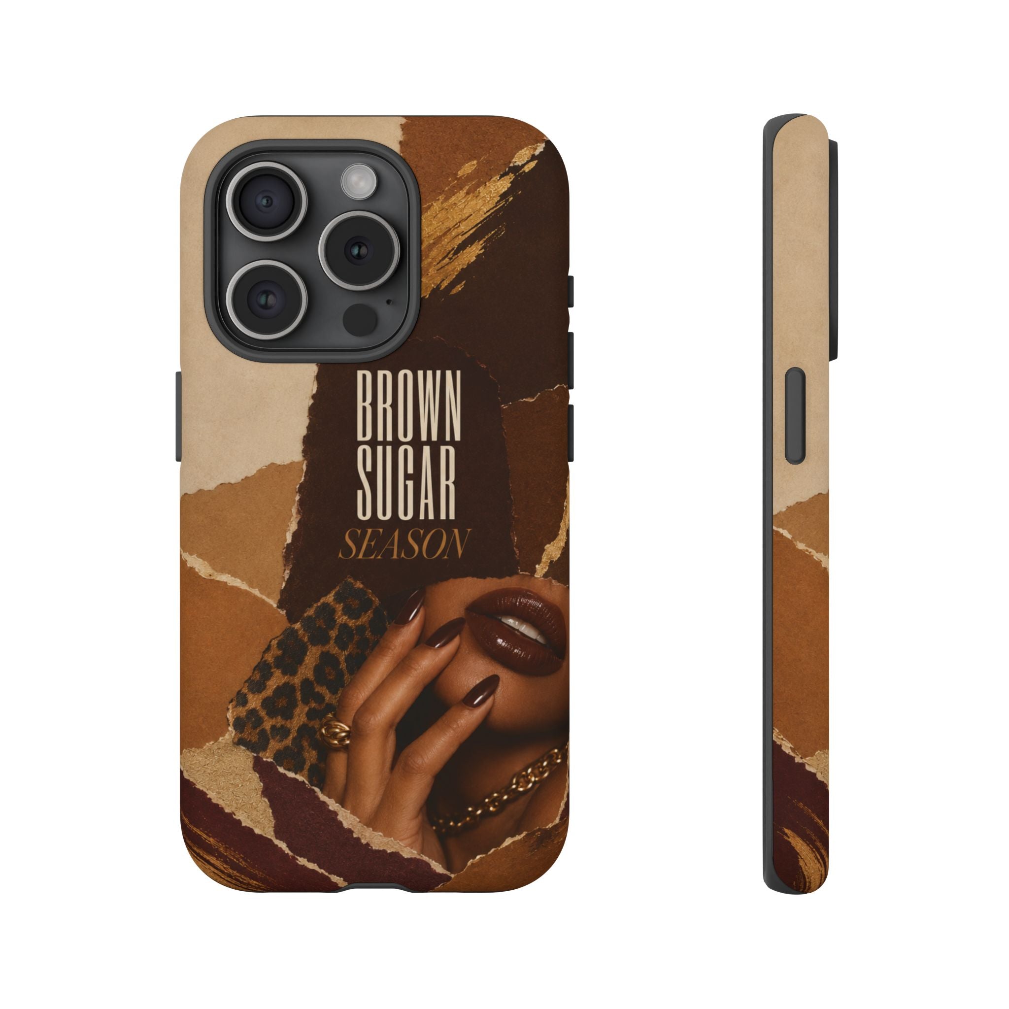 Brown Sugar Season Leopard Collage Phone Case