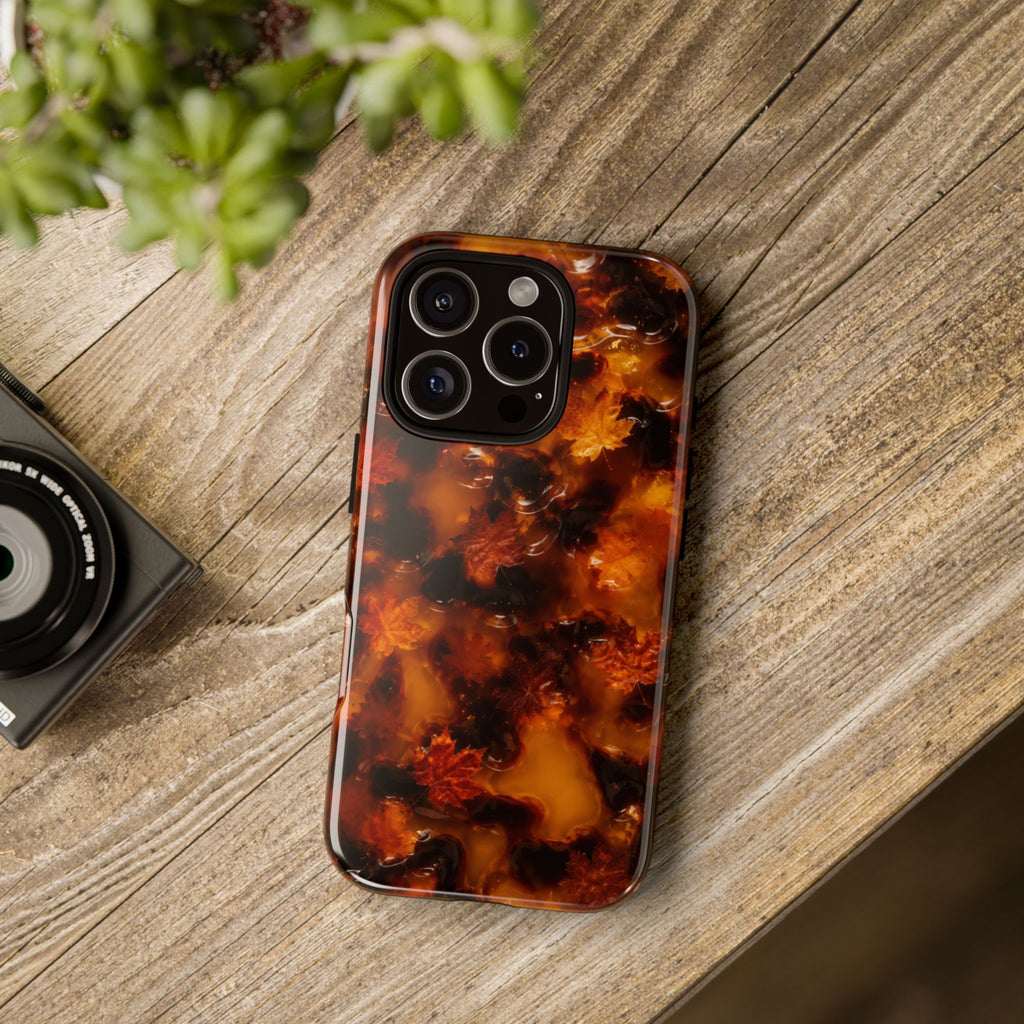 Amber Autumn Maple Leaf Phone Case