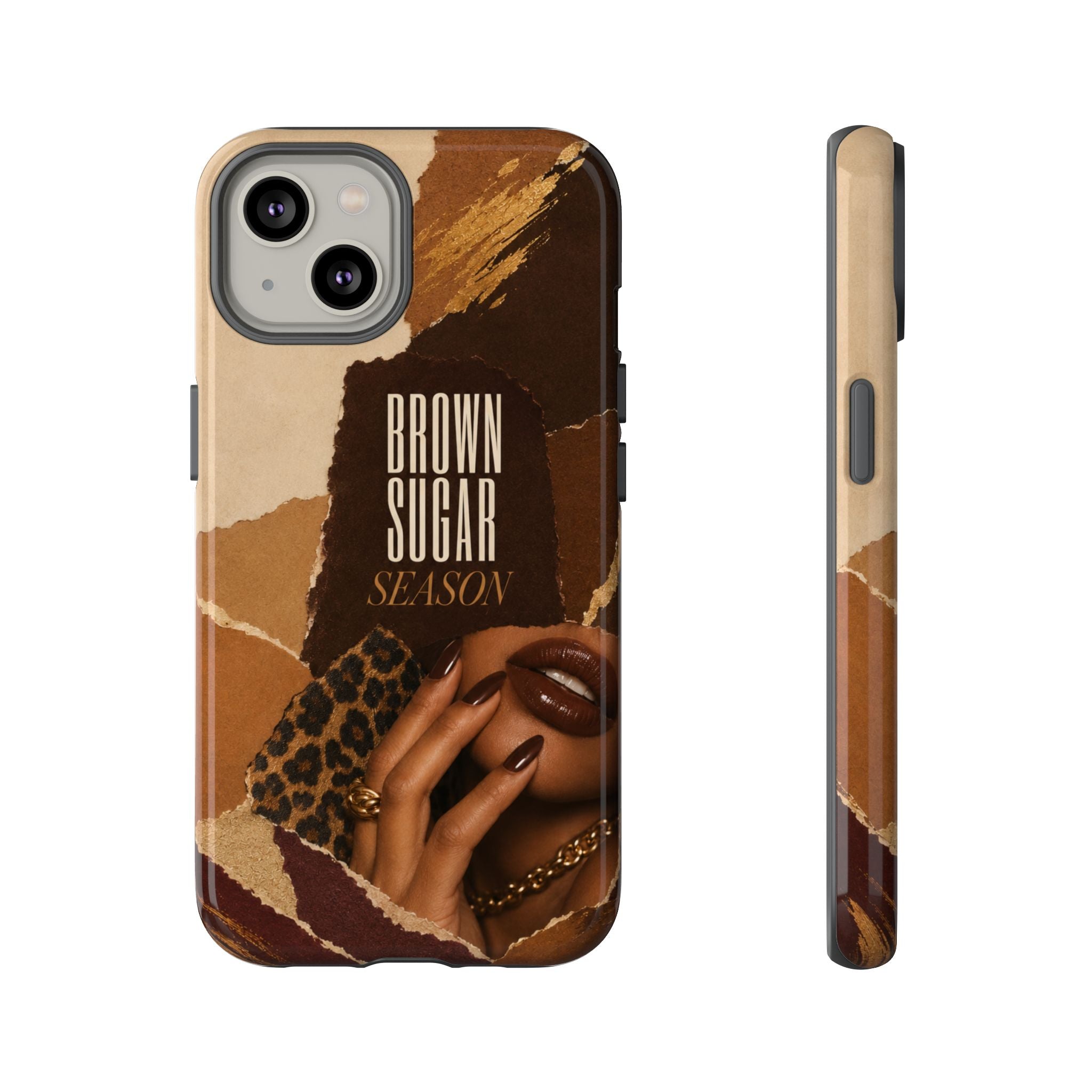 Brown Sugar Season Leopard Collage Phone Case
