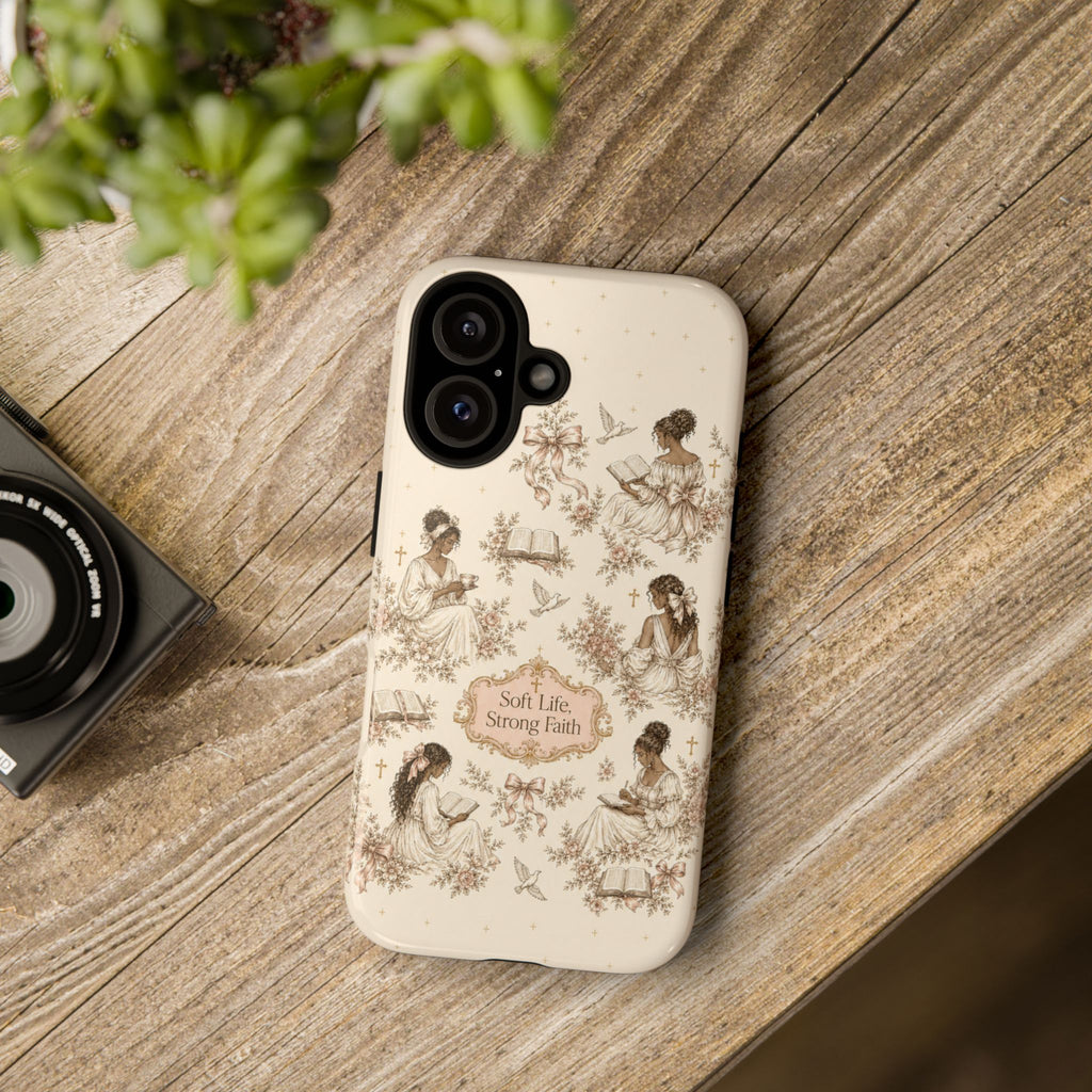 Soft Life, Strong Faith Vintage Christian Phone Case