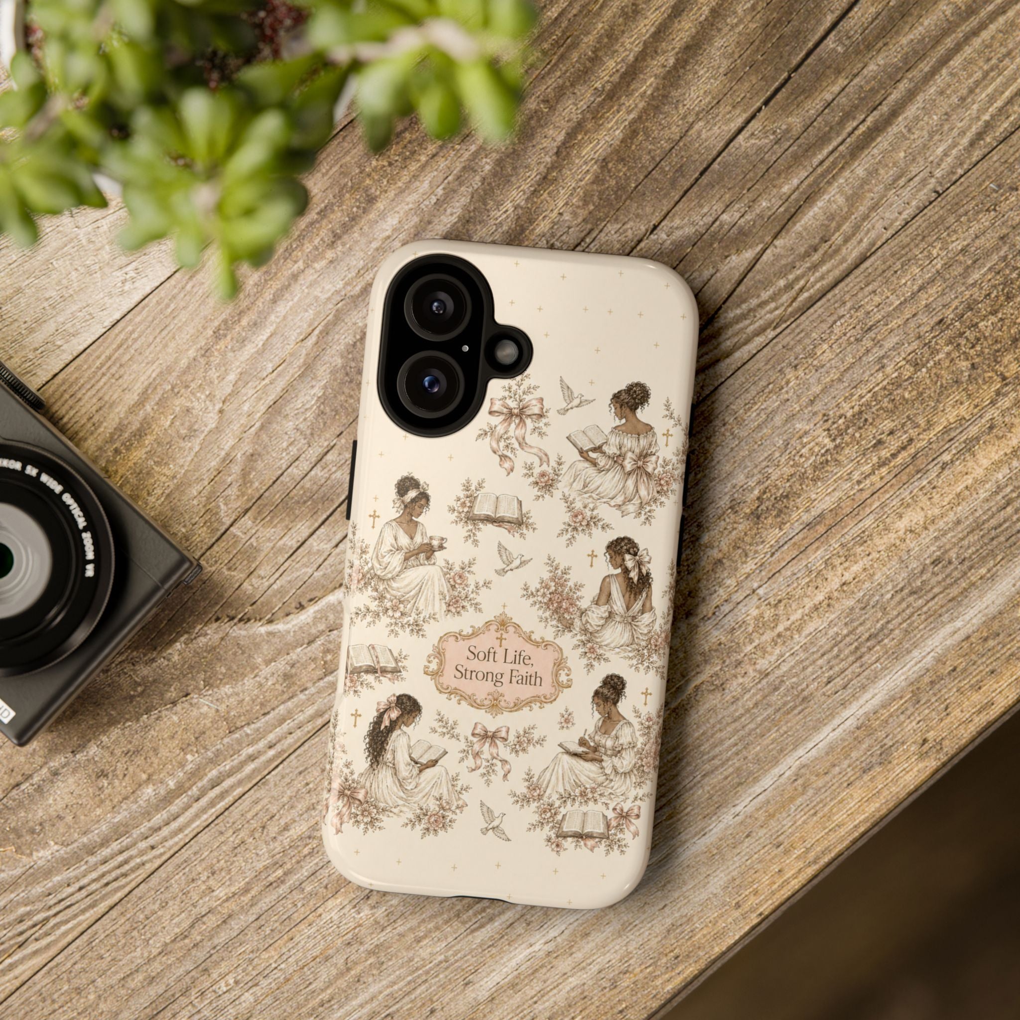 Soft Life, Strong Faith Vintage Christian Phone Case