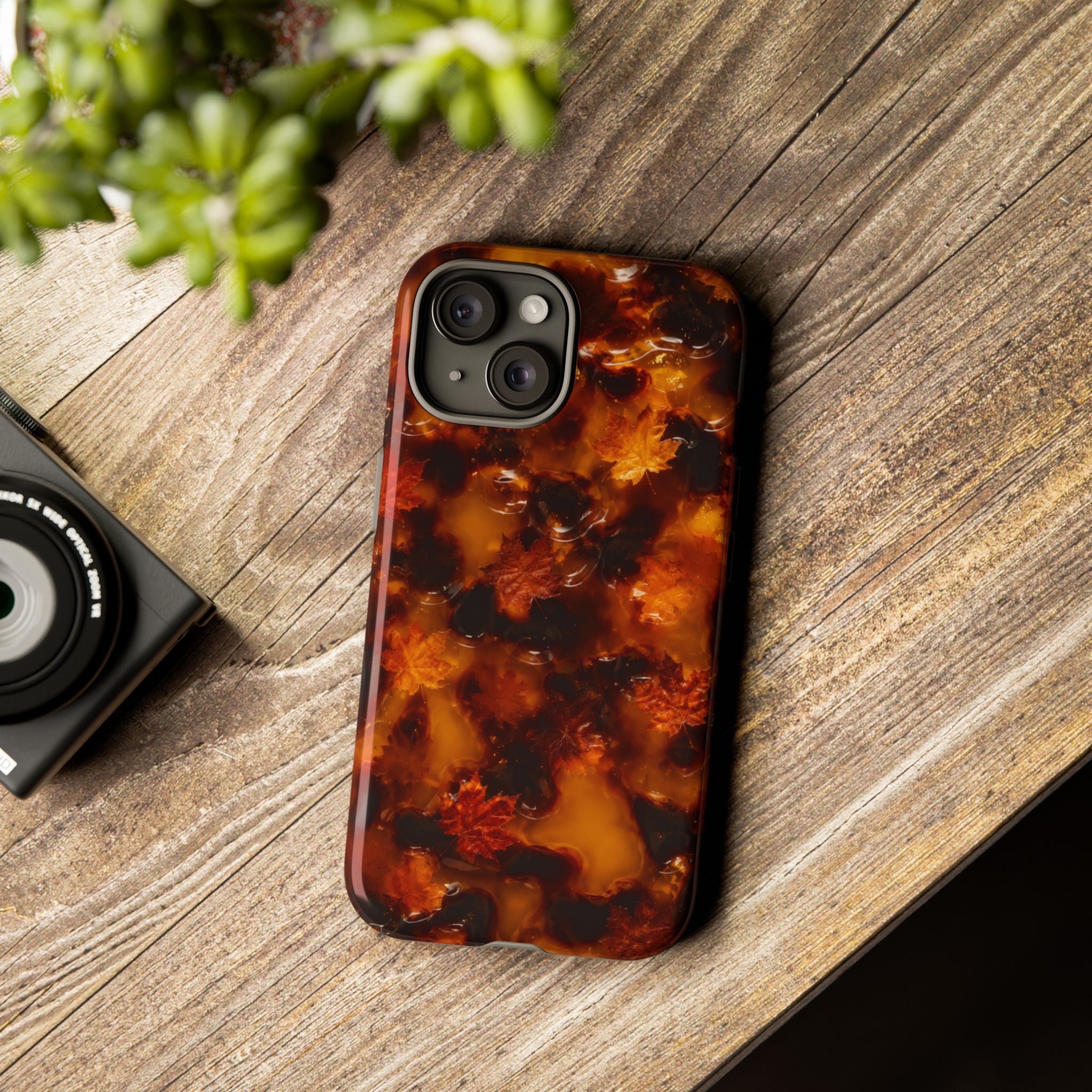 Amber Autumn Maple Leaf Phone Case