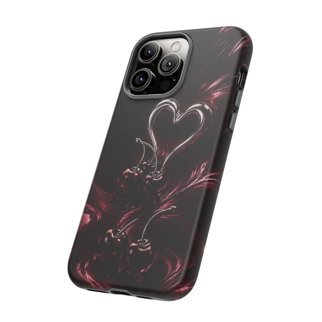 Dark Cherry Chrome Heart Phone Case