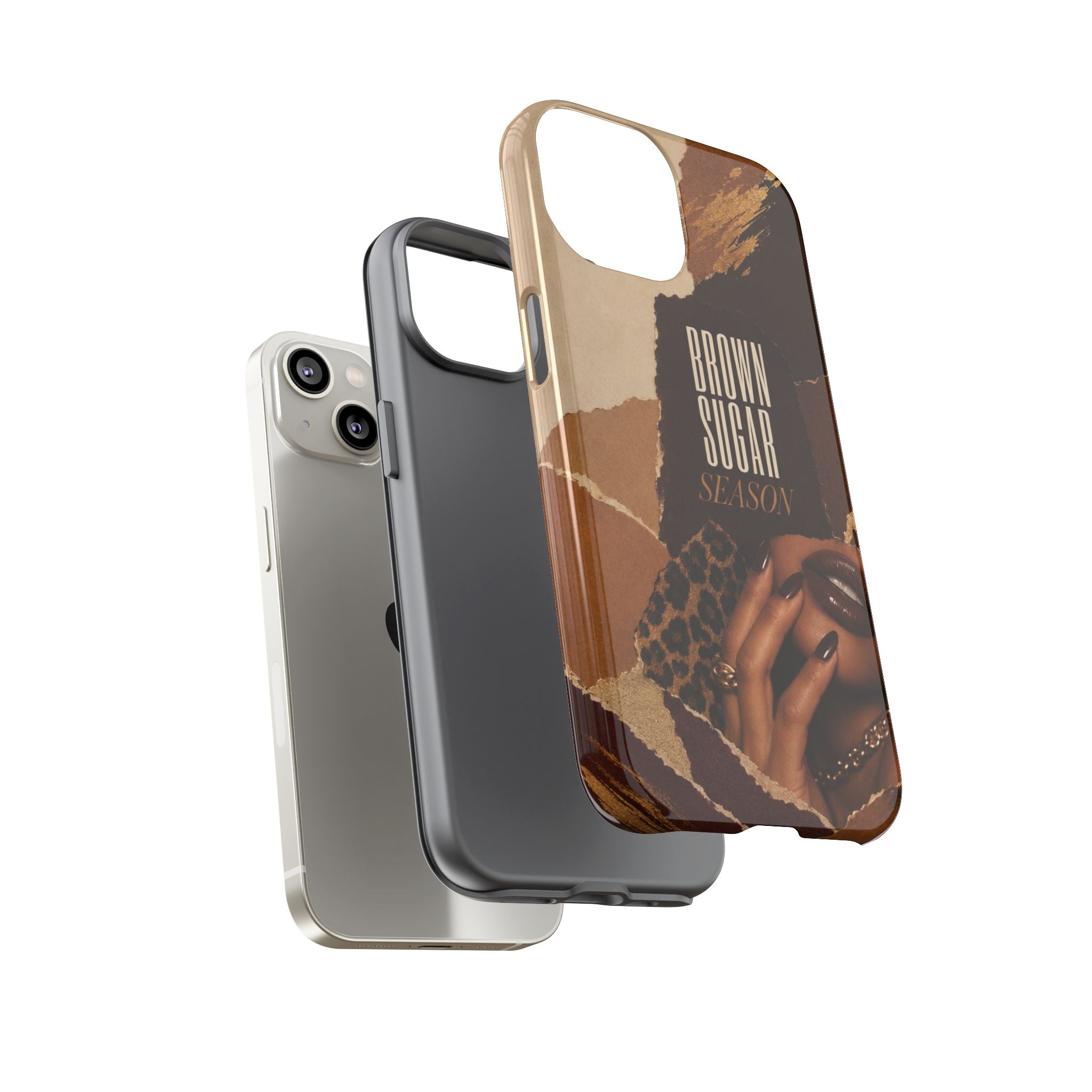 Brown Sugar Season Leopard Collage Phone Case